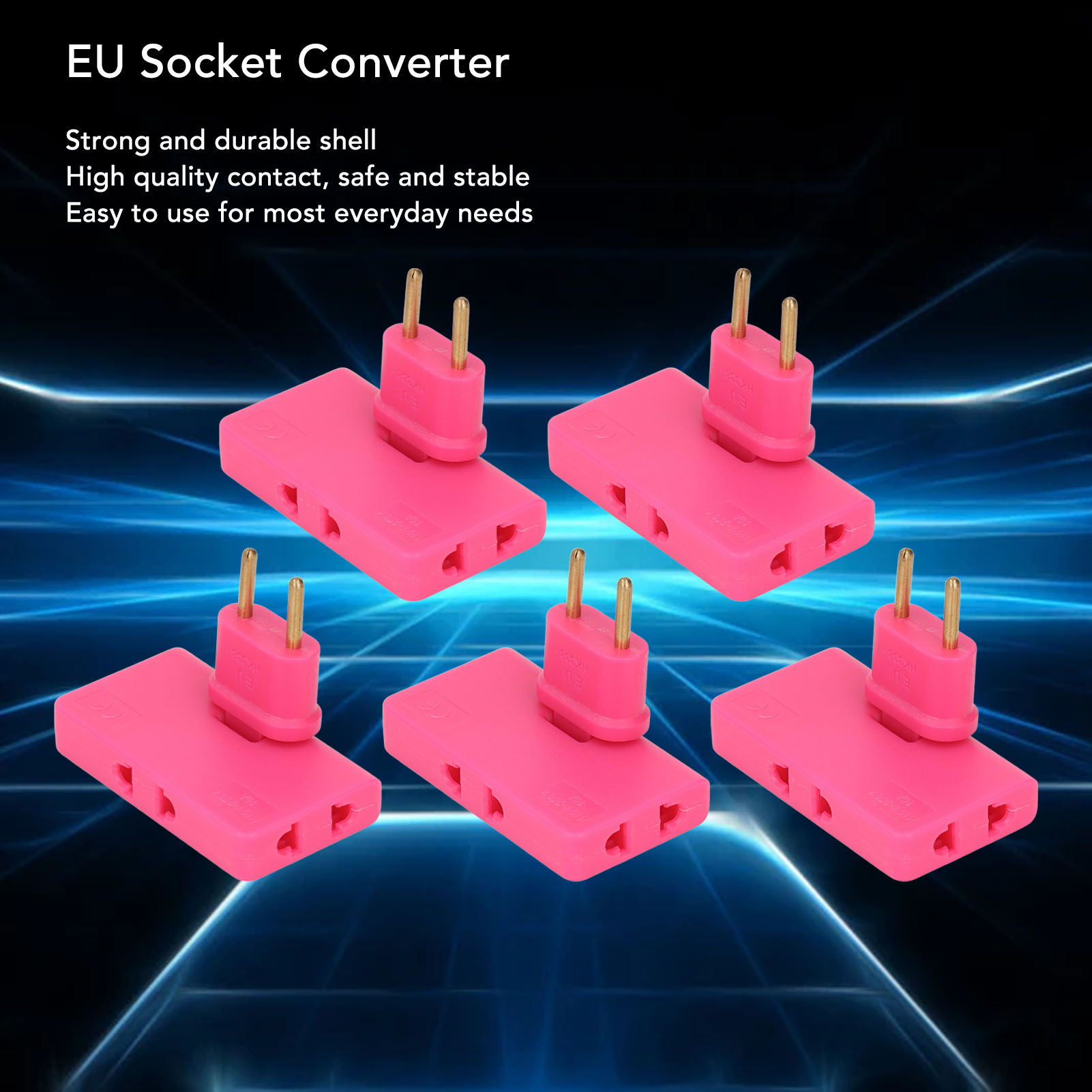 5x EU Socket Converter Cordless 180° Extension 1 To 3 EU Plug Adapter 110‑250V - Picture 28 of 38