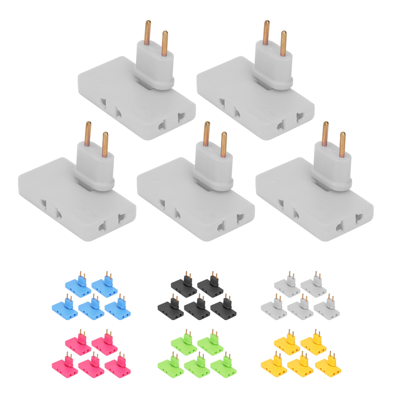 5x EU Socket Converter Cordless 180° Extension 1 To 3 EU Plug Adapter 110‑250V - Picture 26 of 38