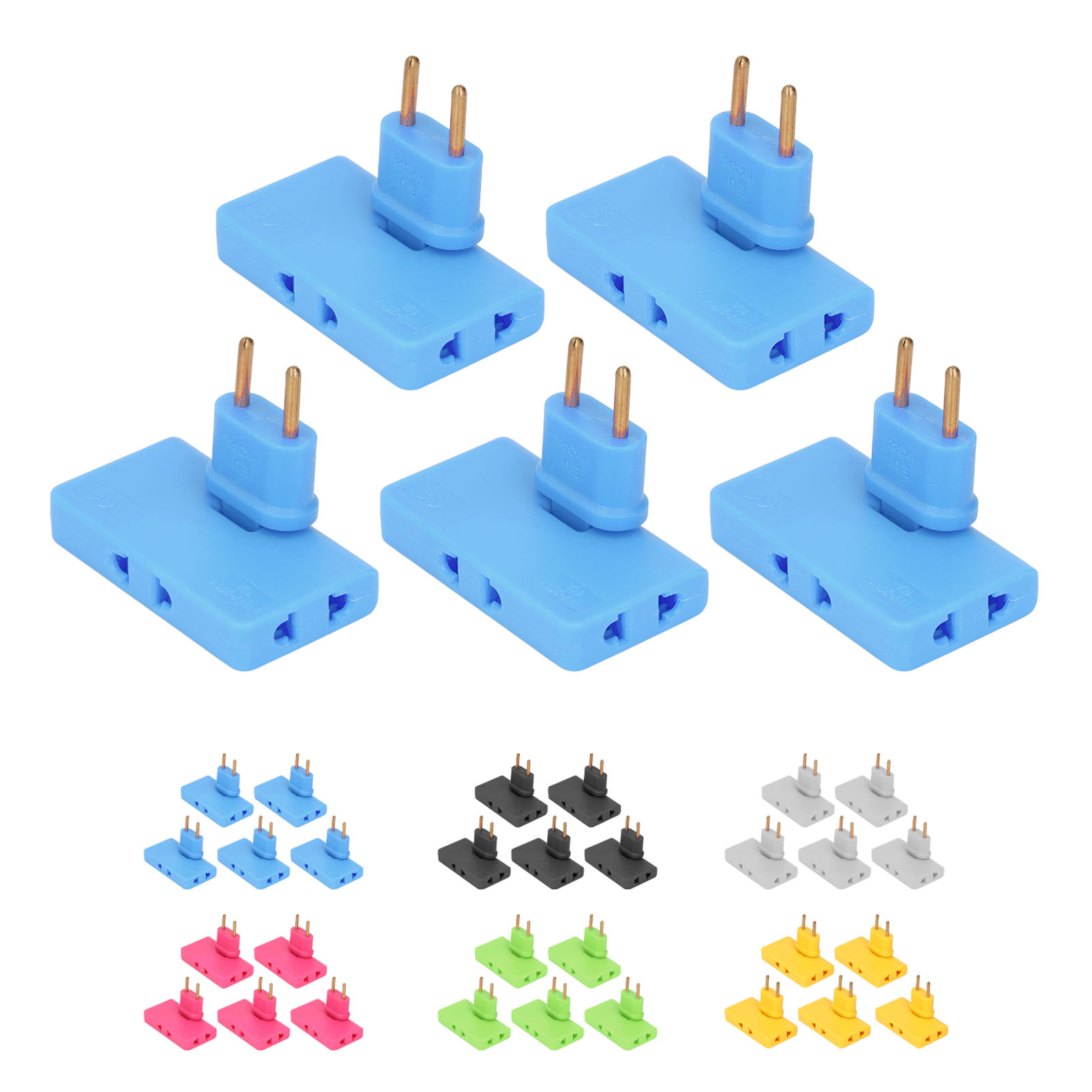5x EU Socket Converter Cordless 180° Extension 1 To 3 EU Plug Adapter 110‑250V - Picture 27 of 38