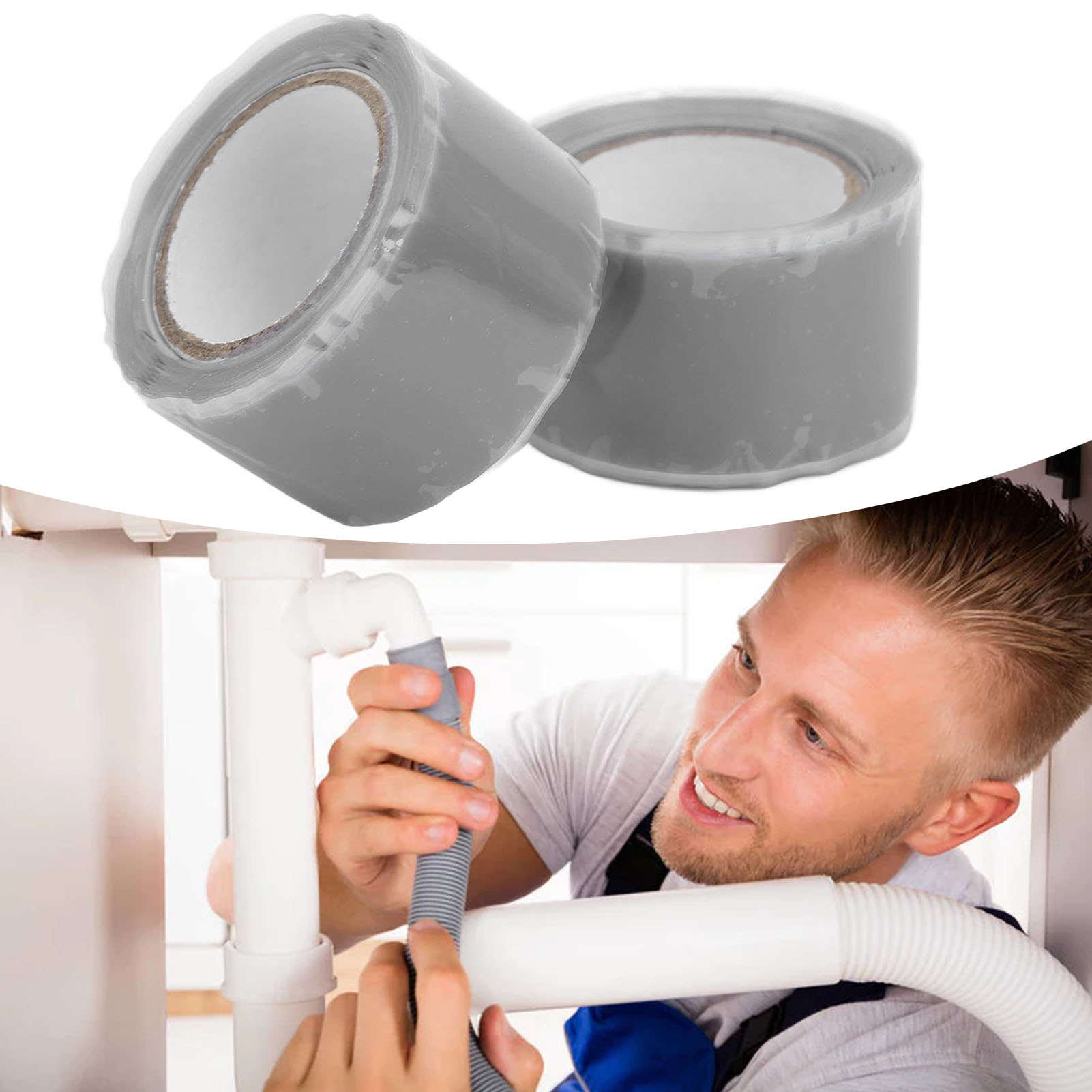 2PCS Self Fusing Silicone Tapes Insulation Waterproof Adhesive Tape For Water
