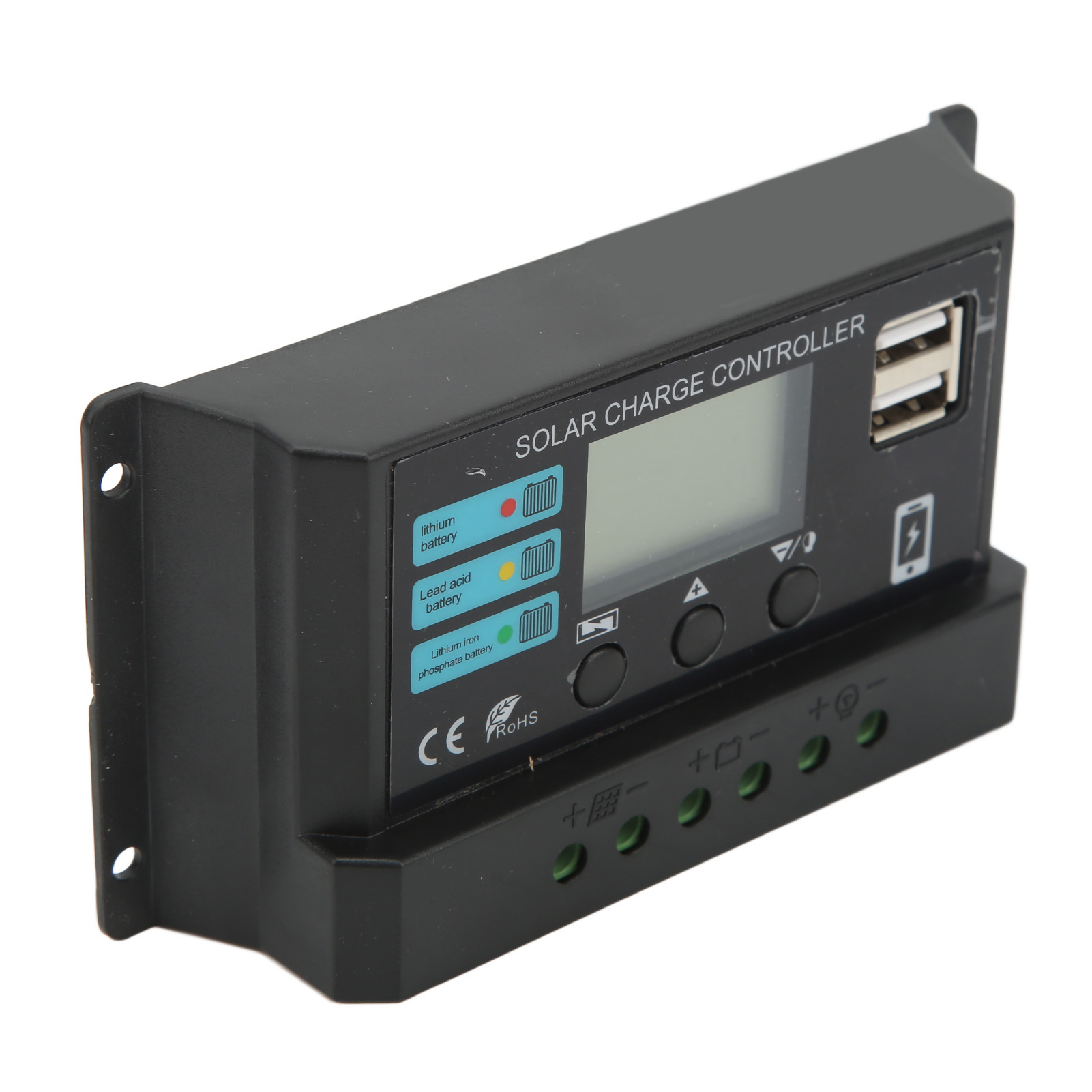 LCD Display Solar Panel Controller Photovoltaic Charging Controller 12V 24V Self