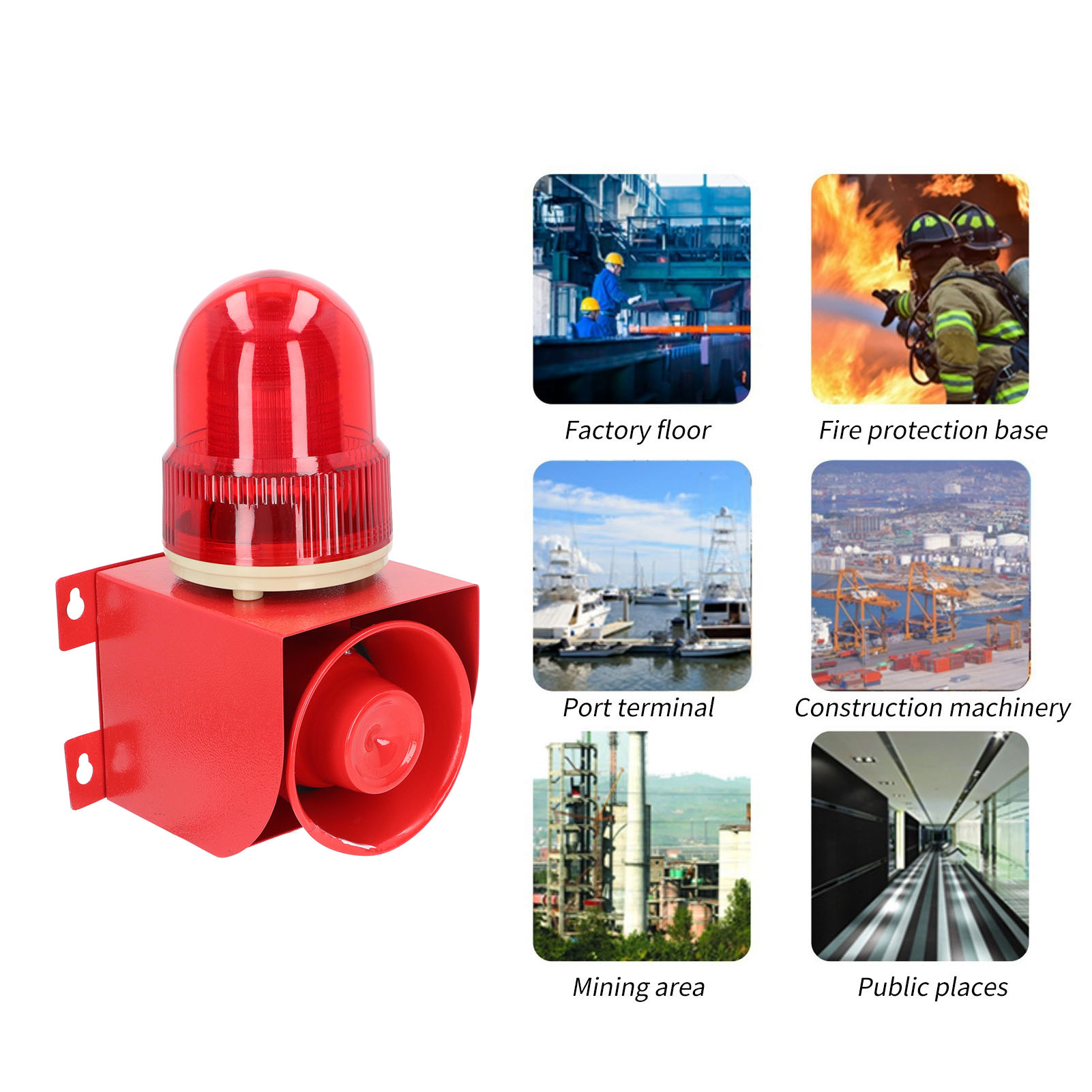 Industrial Siren Alarm Volume Adjustable Waterproof Strong Bright Wall Moun - Picture 32 of 33