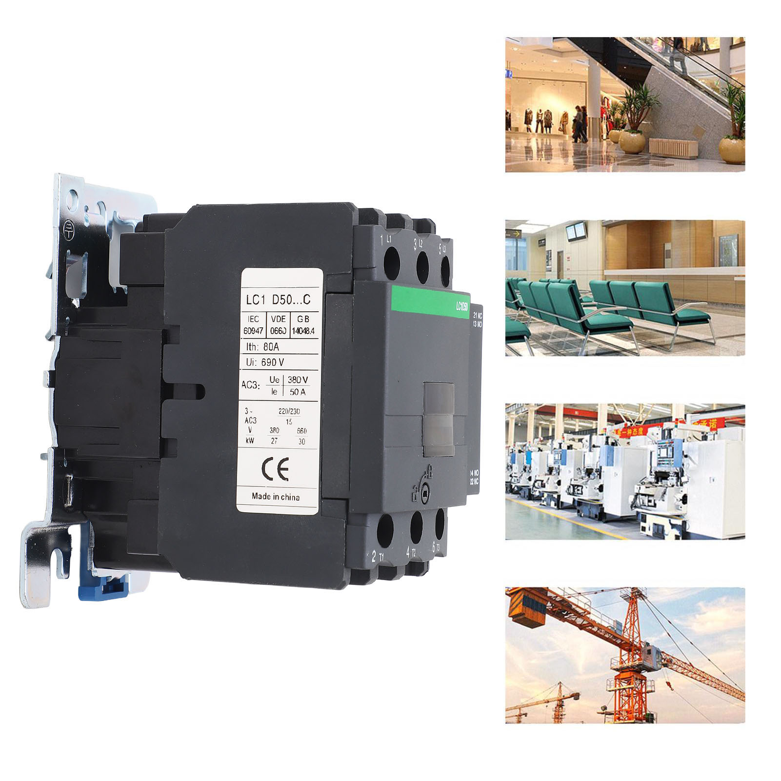 AC Contactor 50A 1NO 1NC Silver Alloy Contact Industrial Control Contactor 380V - Picture 24 of 32