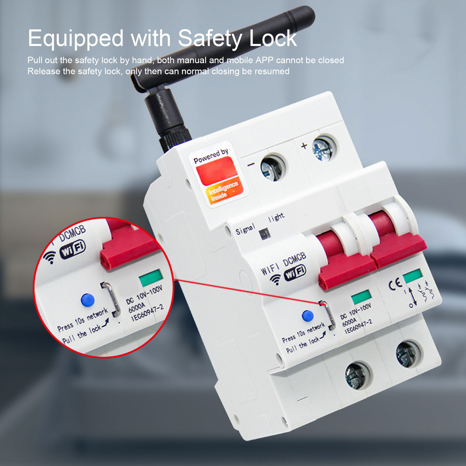 Disyuntor WiFi inteligente 2P para bloqueo de seguridad en el hogar control de aplicación de voz DC10‐100V - Imagen 18 de 18