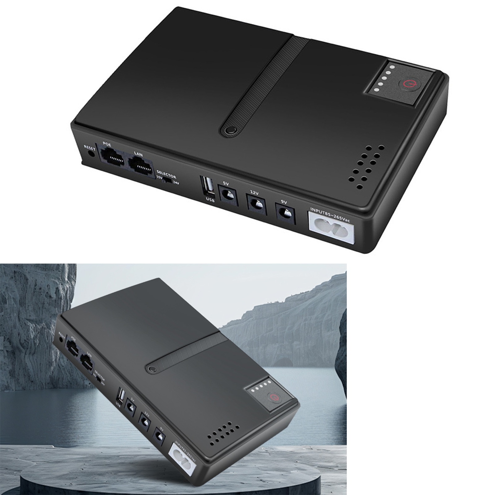 Fuente de Alimentación Ininterrumpida 15V 24V POE 5V 9V 12V USB 18W DC UPS Batería de Respaldo - Imagen 27 de 30