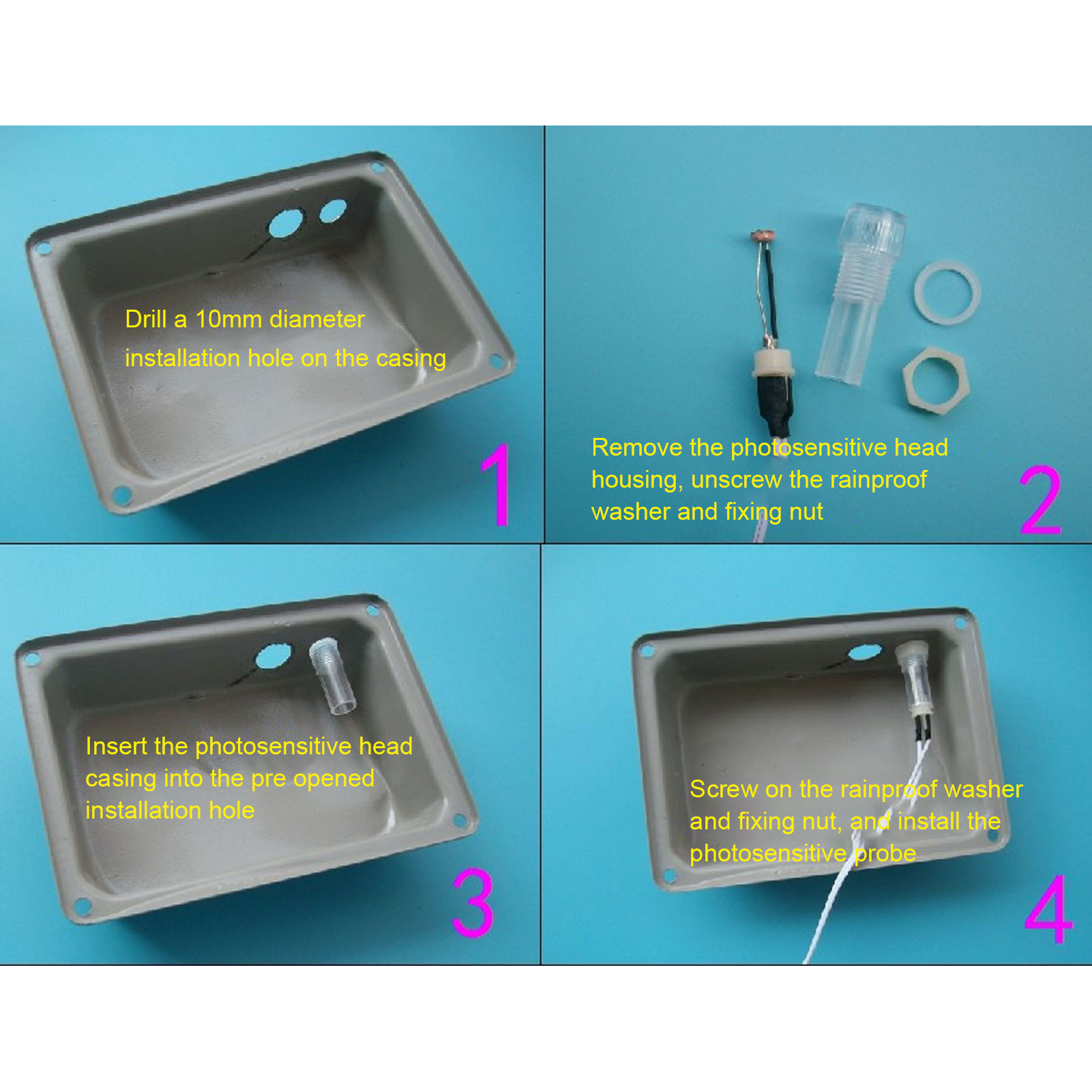 2x Lichtsteuerungssensorschalter Dämmerungsschalter Photoelektrischer Schalter - Bild 13 von 18