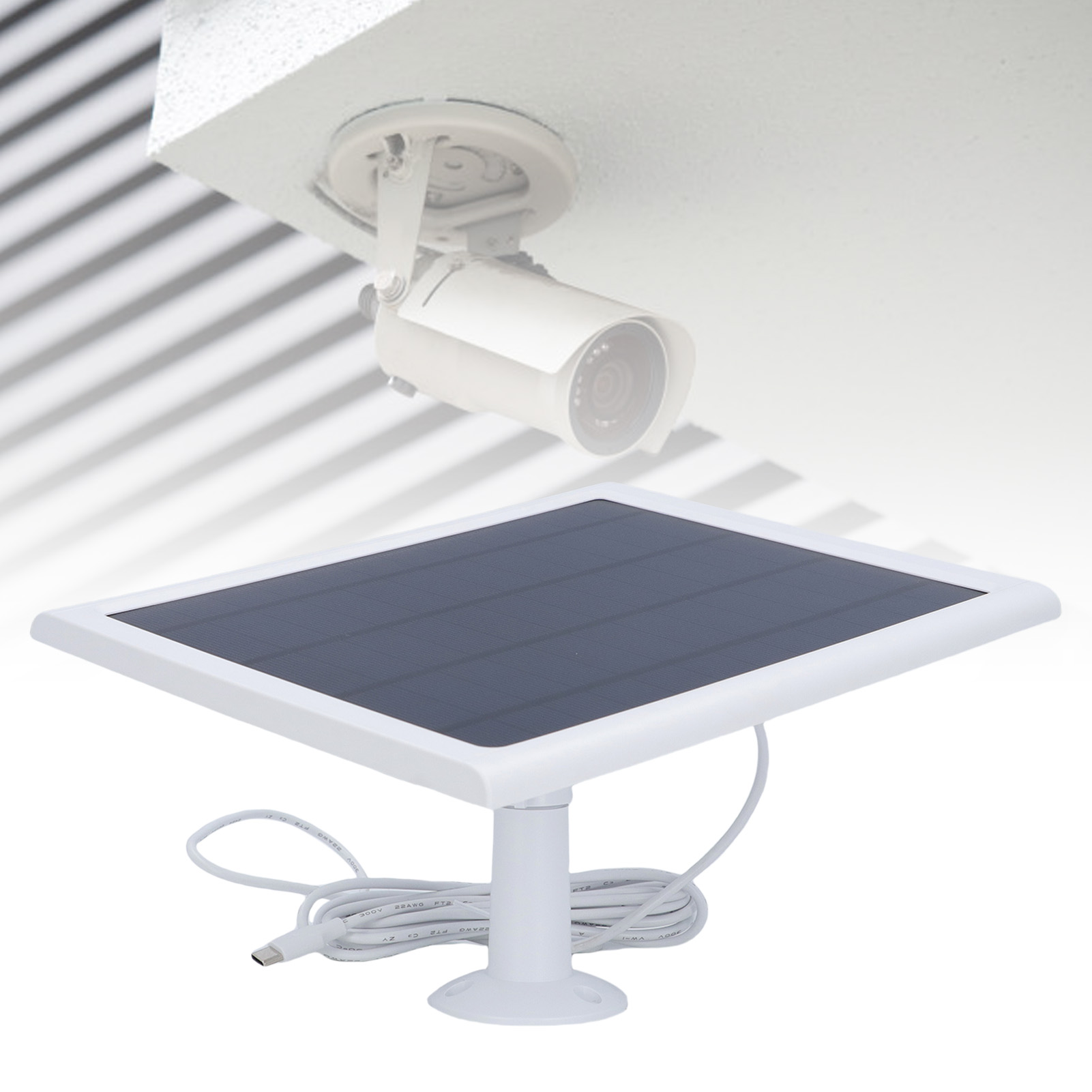 6W Solar Panel Charger Fit For Camera 360 Degree Adjustable Mounting IP66