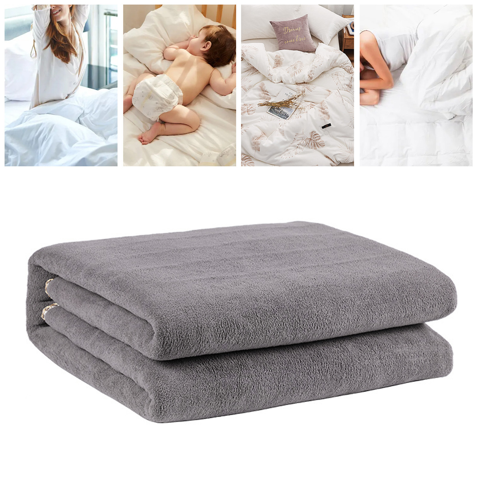 Manta Eléctrica con Interruptor Inteligente para Dormitorio Hogar Gris♡ - Imagen 29 de 33