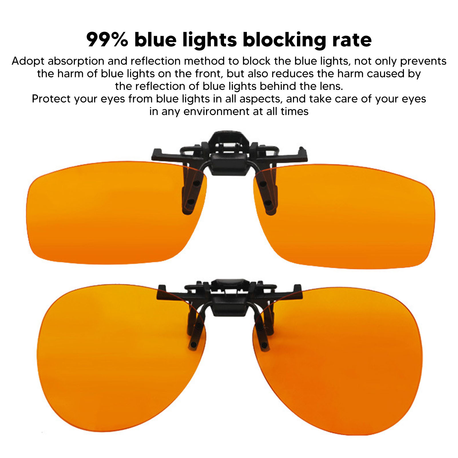 Clip On Glasses Efficient Blue Lights Blocking 180 Degree Vertical Flip Portable - Picture 25 of 30