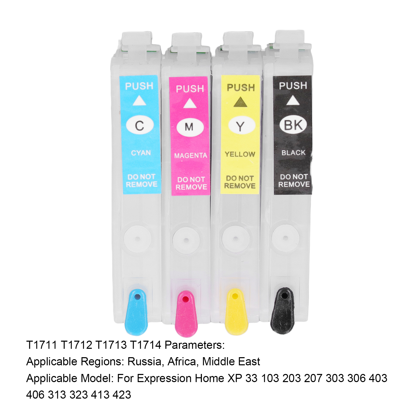 Ink Cartridges Compatible Refill Replacement 4 Colors With Permanent Chip For