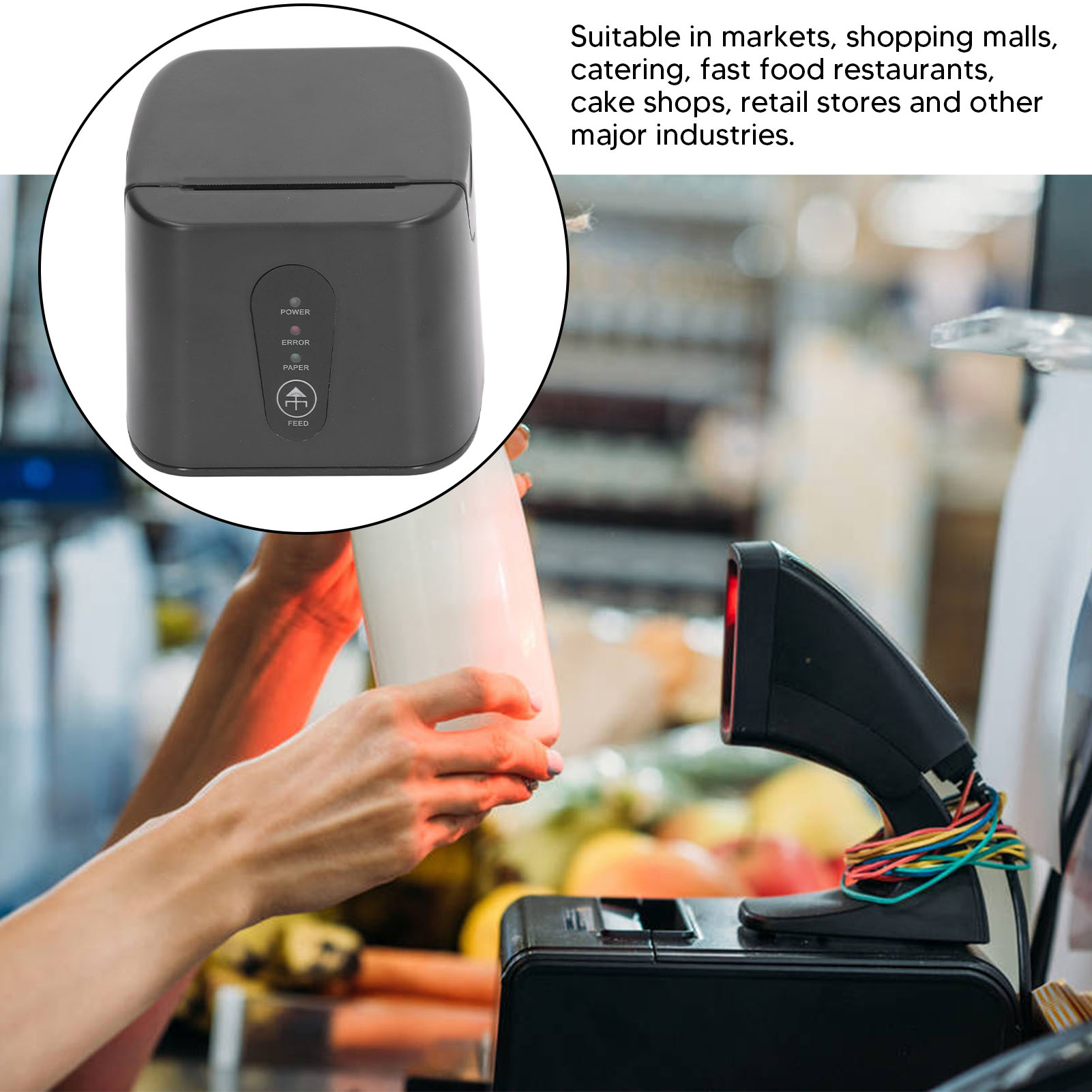 Imprimante Thermique Pour Reçus Découpeuse 58 Mm USB Et Sans Fil - Afbeelding 18 van 18