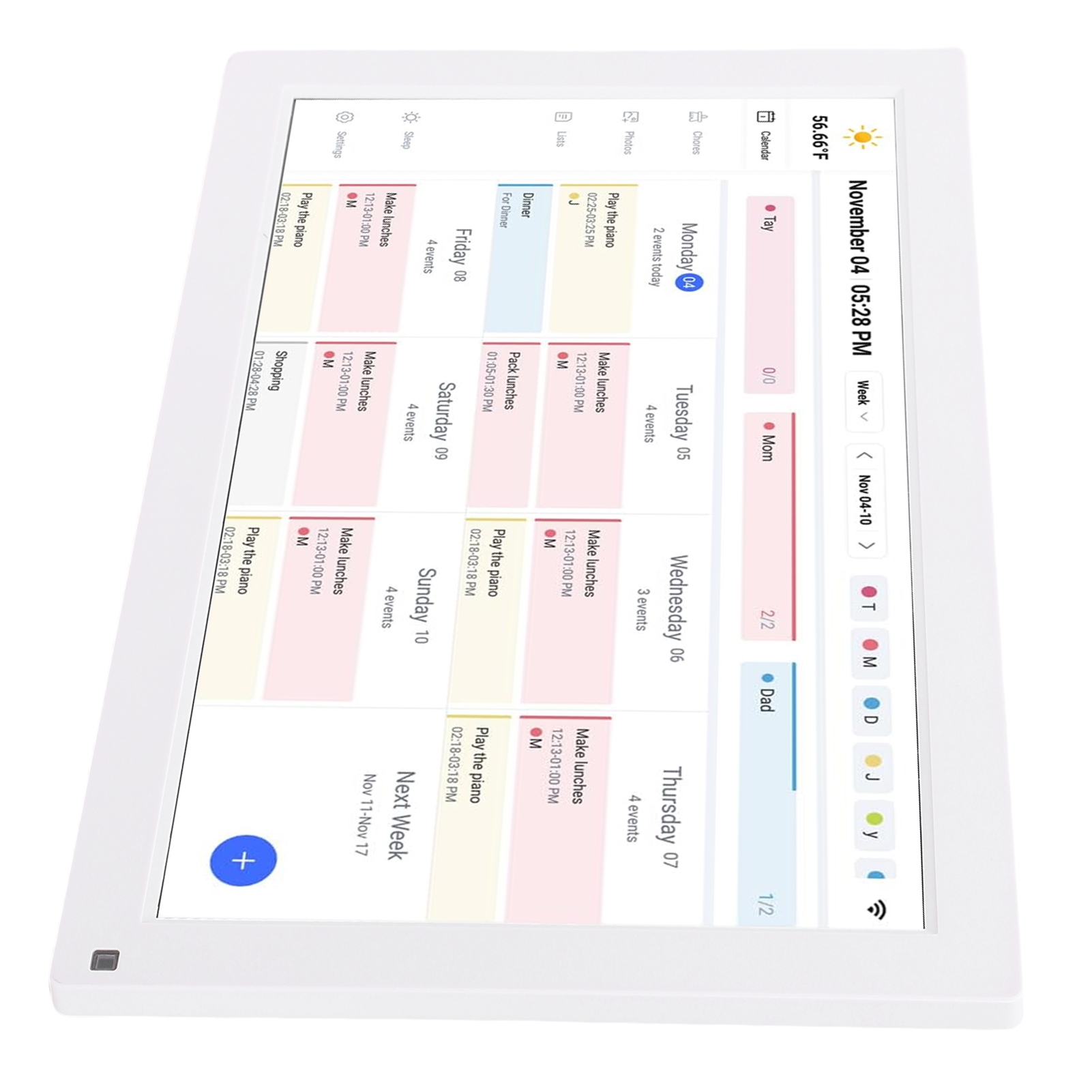 Digital Calendar Planner Chore Chart 15.6-inch 1080P Full HD Touch Screen