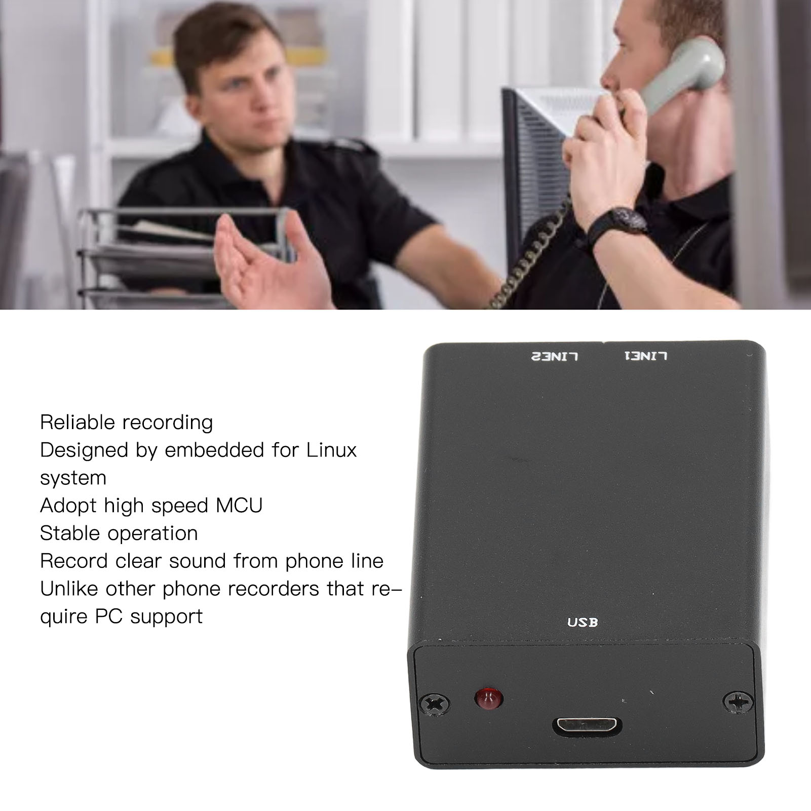 Mini Telephone Recorder With 32GB Automatic Stable Operation Memory Clear Sound