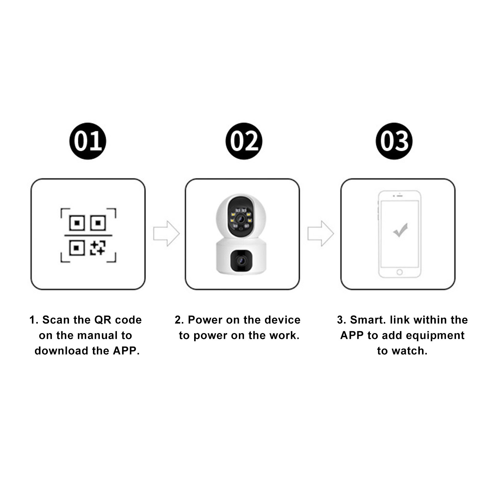Binocular Surveillance Camera Smart WiFi Indoor Wireless Camera 100 To 240V♡ - Afbeelding 28 van 30