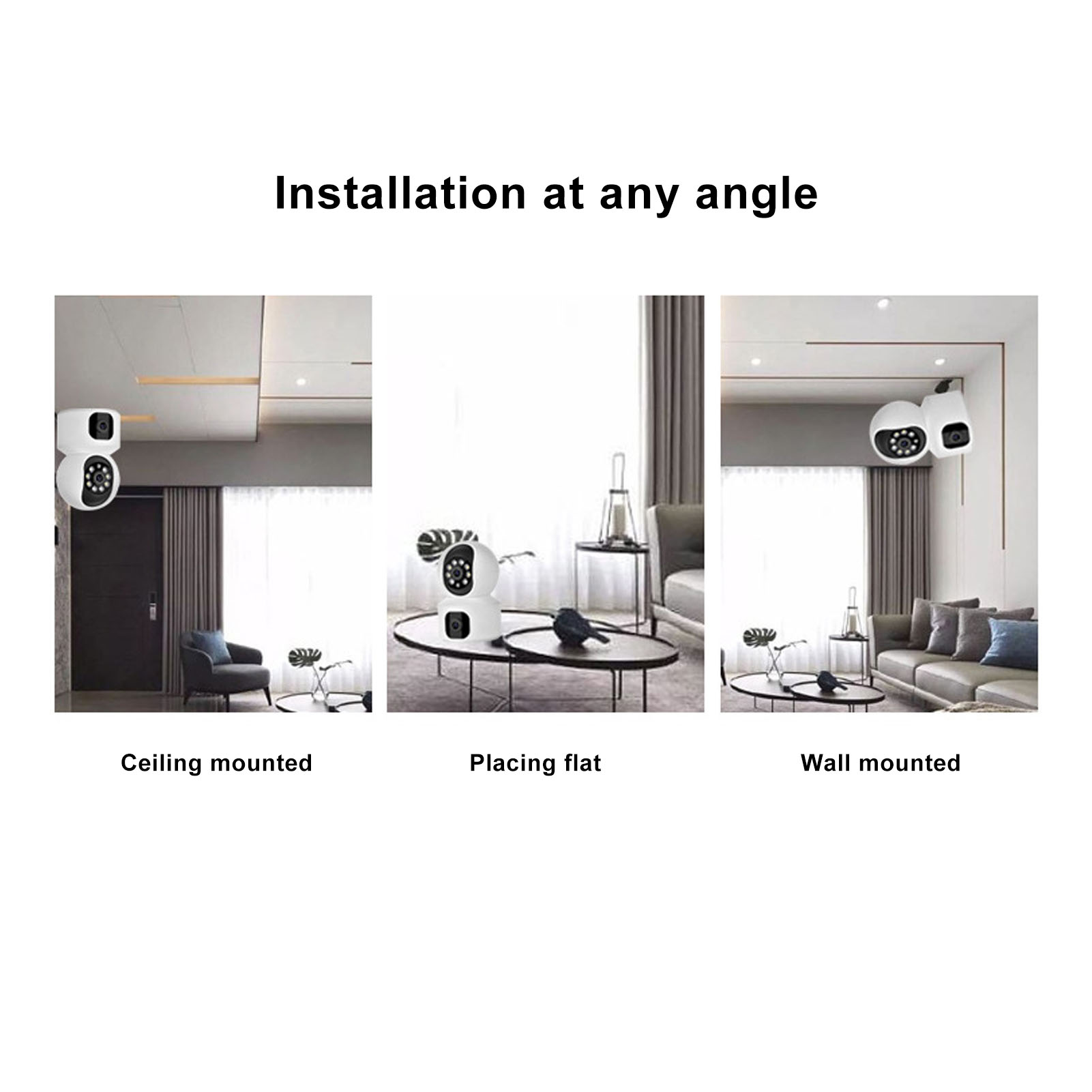 Binocular Surveillance Camera Smart WiFi Indoor Wireless Camera 100 To 240V♡ - Afbeelding 29 van 30