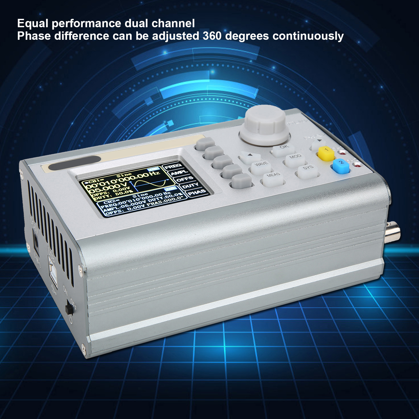 JDS2900-60M Dual Channel Arbitrary Waveform Signal Generator for Electronics HEN