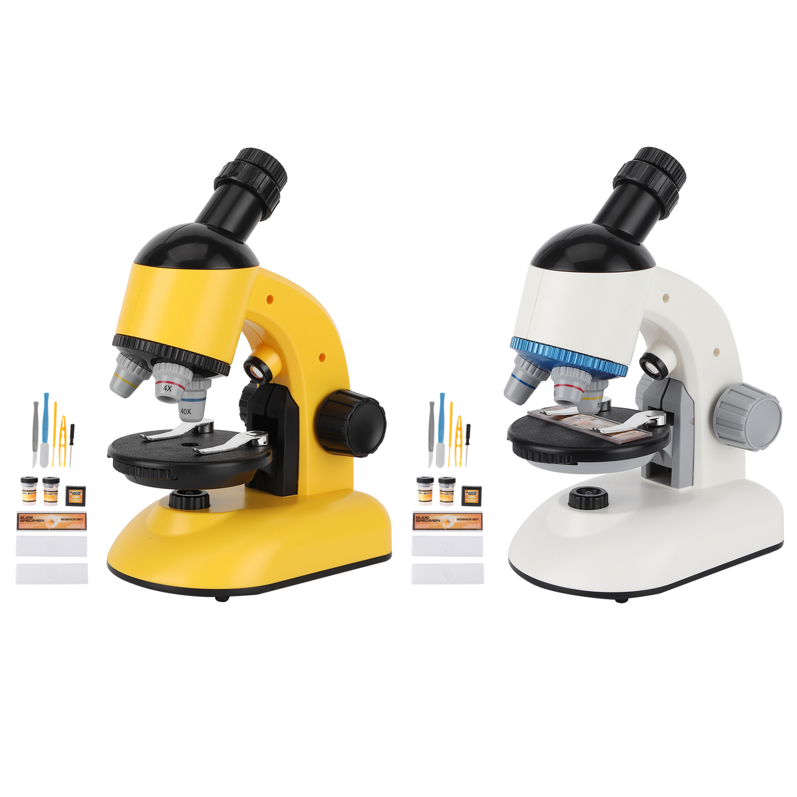 40X-1200X Kids Microscope W/ 360 Rotation Head Educational Toy For Beginners