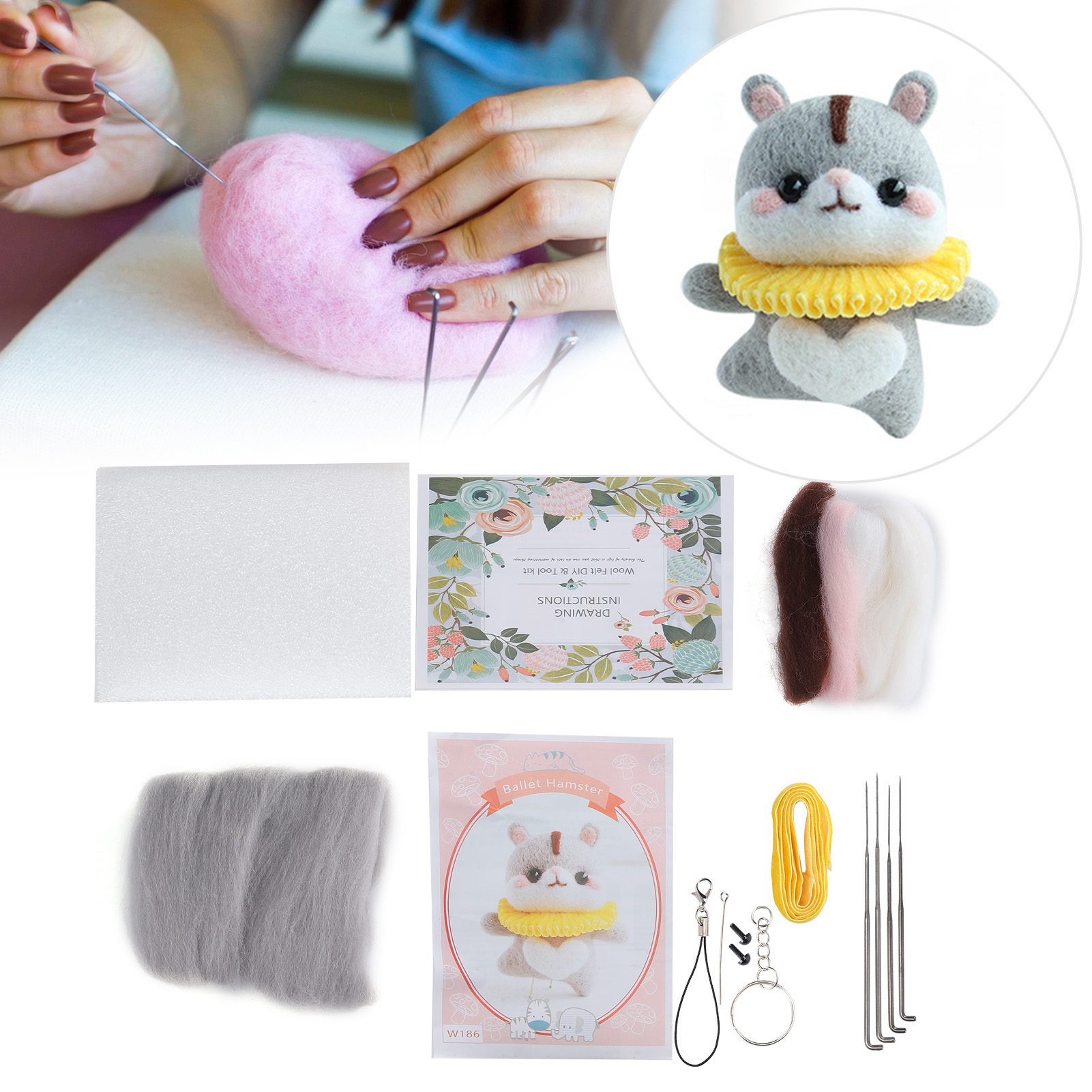 Needle Felting Tool Wool Chemical Fiber Animal Toy Art Craft For Beginner New - Picture 23 of 34