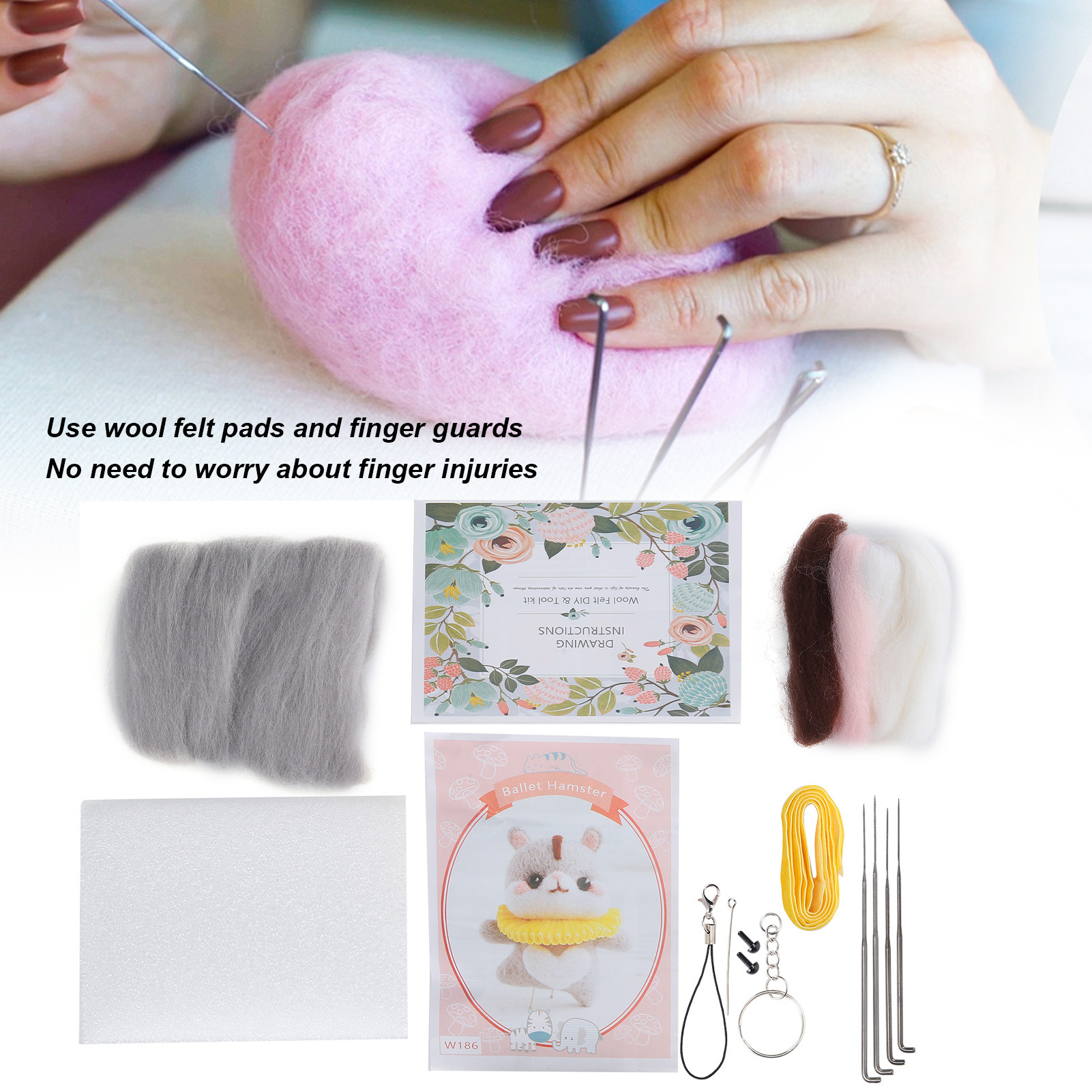 Needle Felting Tool Wool Chemical Fiber Animal Toy Art Craft For Beginner New - Picture 25 of 34