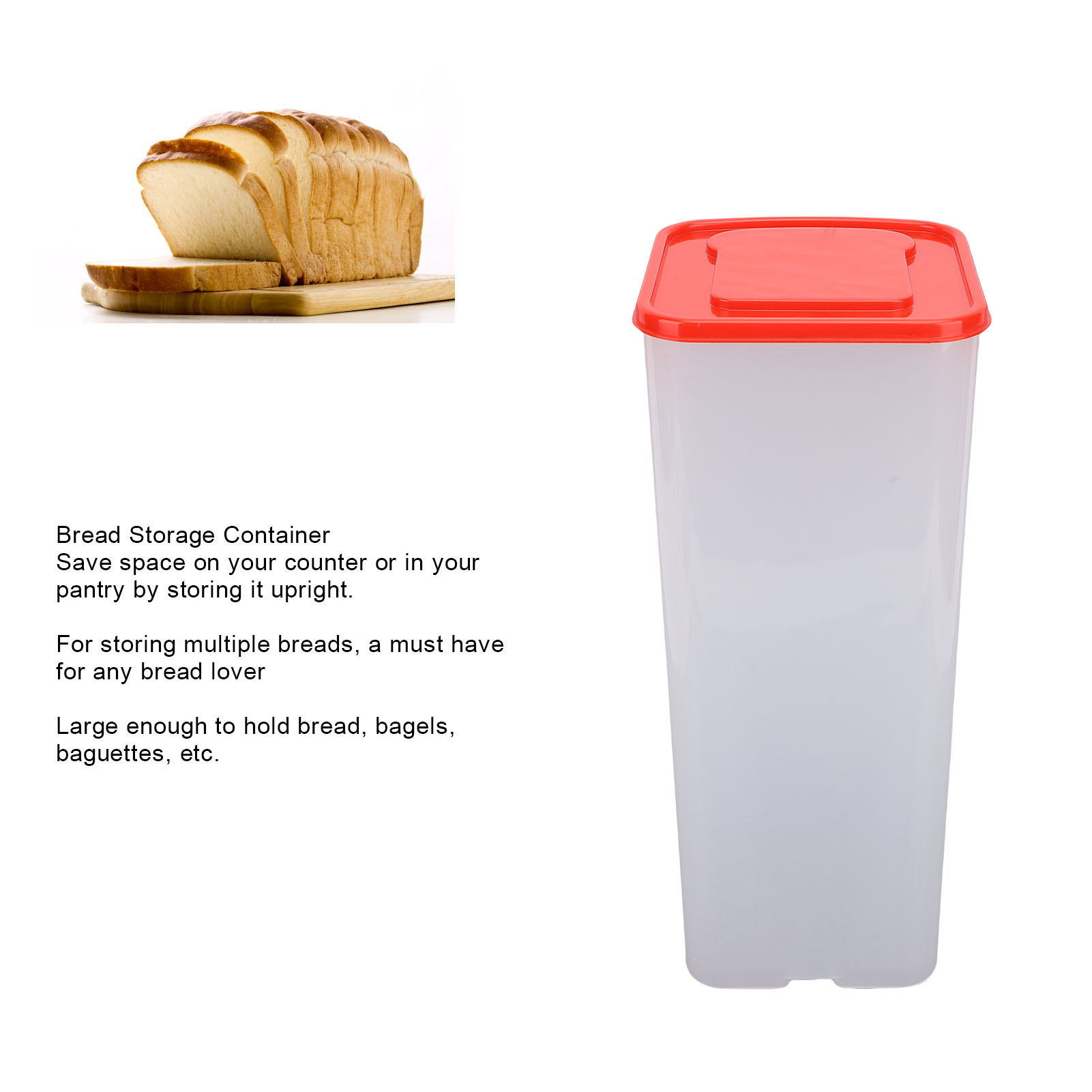 Bread Container Plastic Large Capacity Bread Box Keeper With Lid For Home Part - Picture 15 of 18