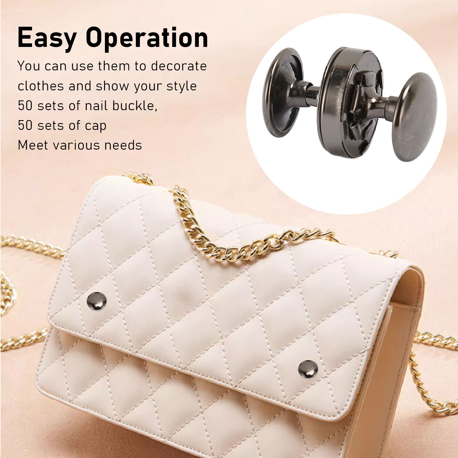 50 Sets Magnetic Snap Buttons 14x4mm Alloy Magnetic Button Clasp Snaps Kit New - Picture 27 of 30