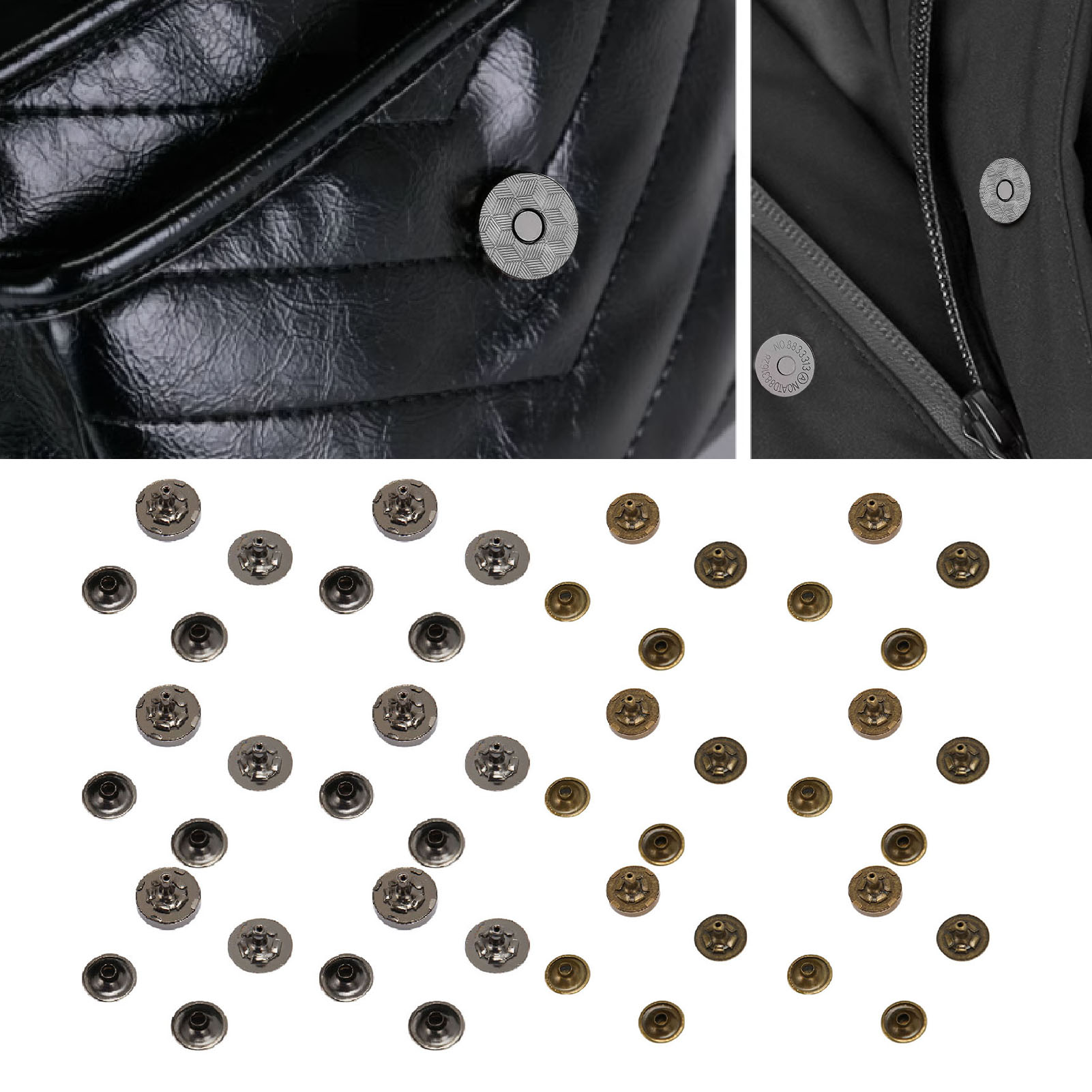 50 Sets Magnetic Snap Buttons 14x4mm Alloy Magnetic Button Clasp Snaps Kit ⊹ - Picture 28 of 30