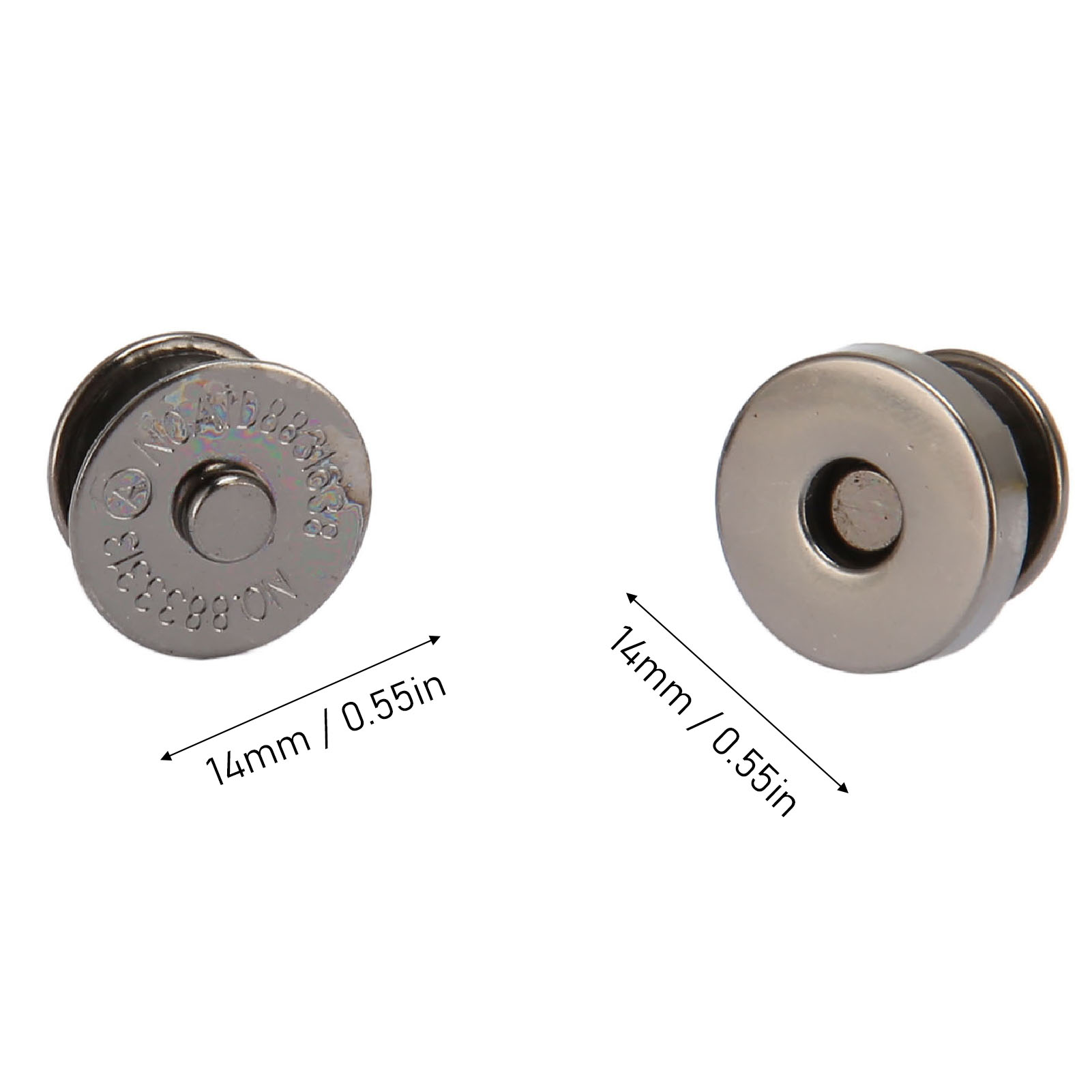 50 Sets Magnetic Snap Buttons 14x4mm Alloy Magnetic Button Clasp Snaps Kit New - Picture 26 of 30