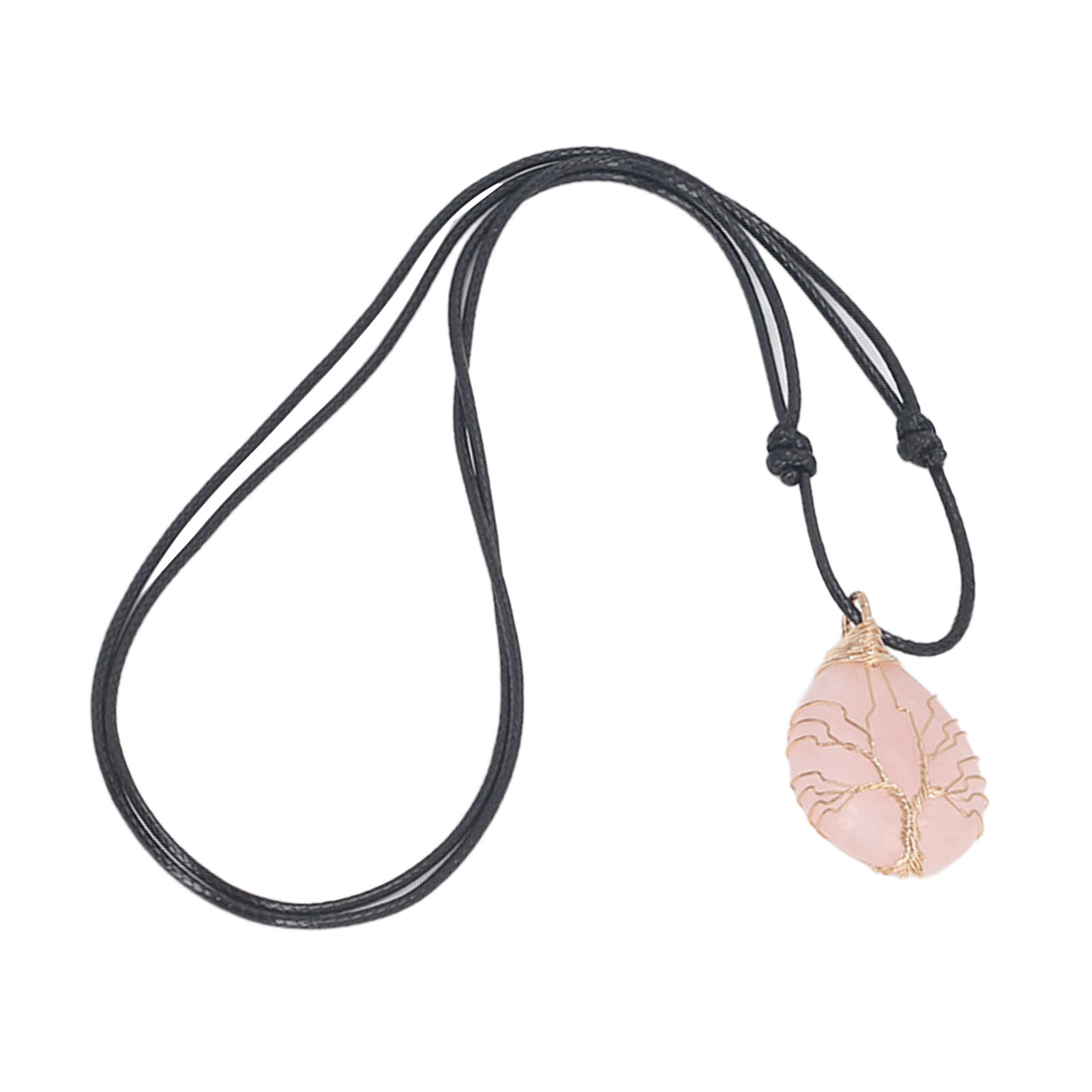 Crystal Quartz Stone Pendant Fashion Jewelry Wrapped Necklace Decor Ornament - Picture 13 of 21