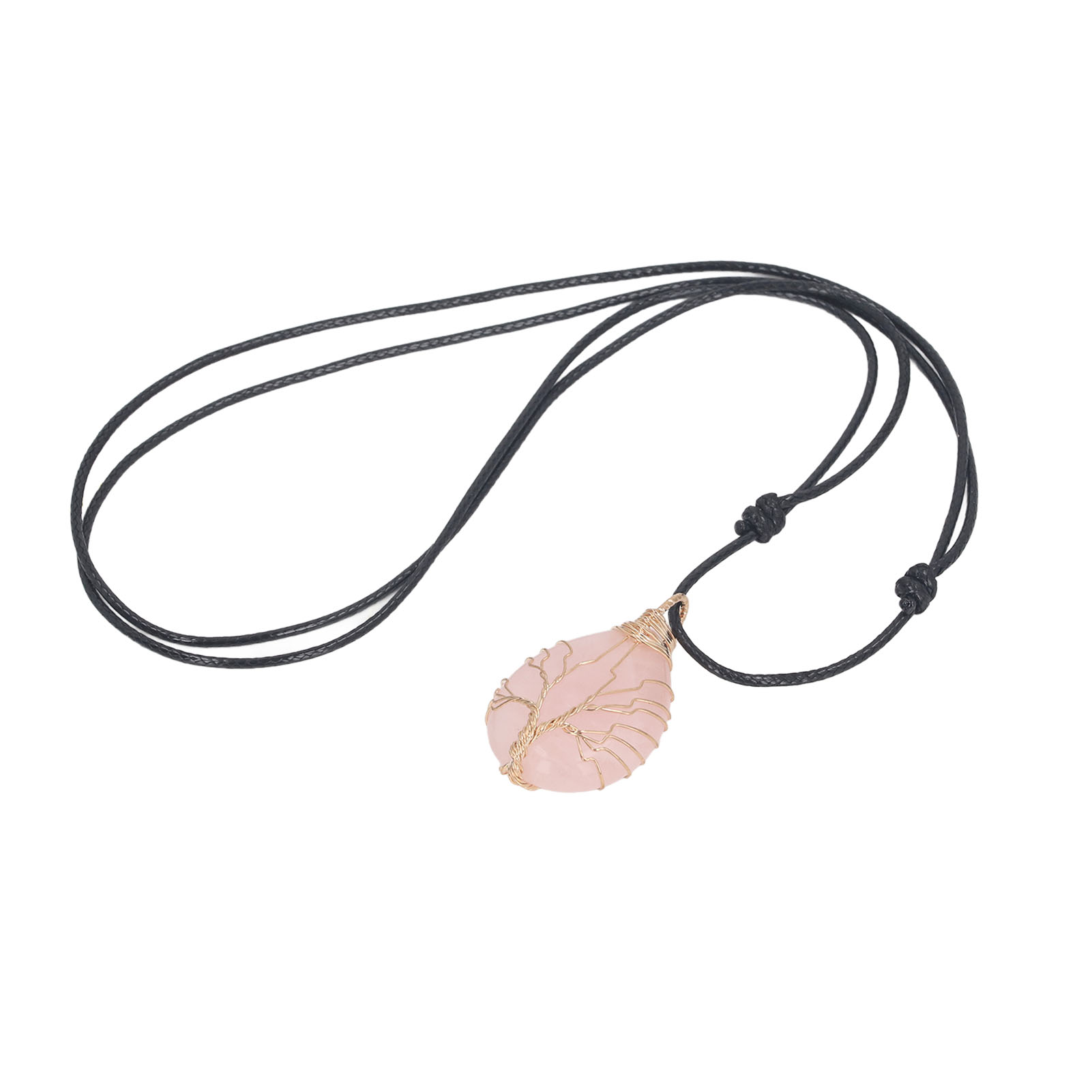 Crystal Quartz Stone Pendant Fashion Jewelry Wrapped Necklace Decor Ornament - Picture 14 of 21