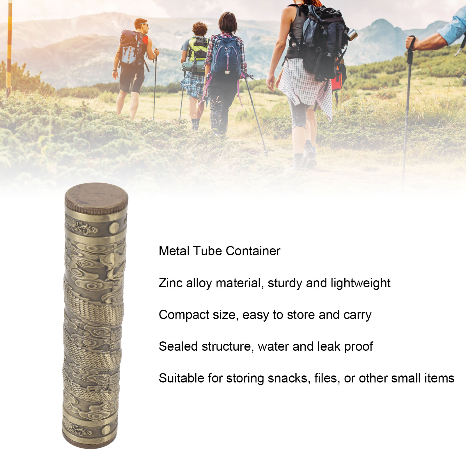 Metal Tube Container Embossed Pattern Water Proof Sealed Storage Tube - Picture 26 of 29