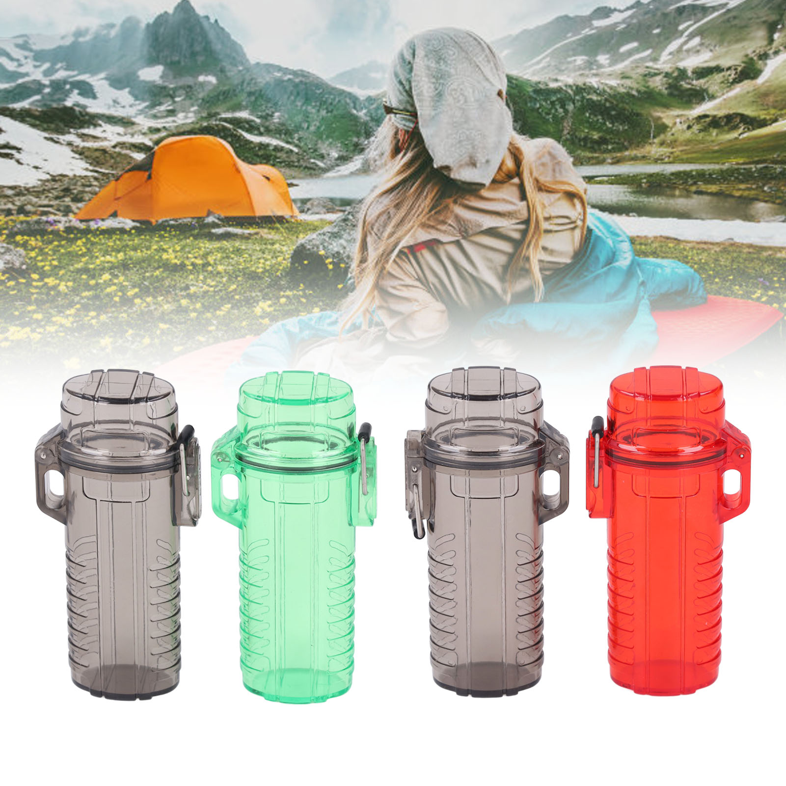 2Pcs Camping Plastic Water Proof Pocket Storage Tube Organizer Holder Container - Picture 24 of 28