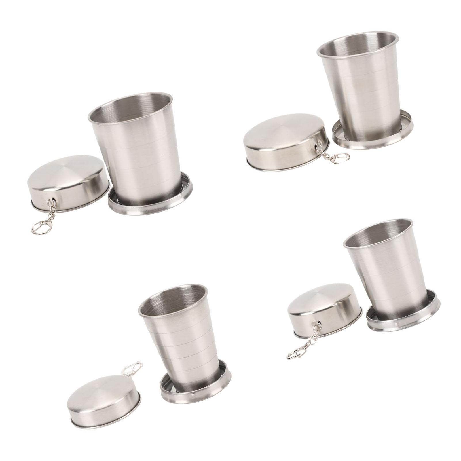 Edelstahl Faltbecher Outdoor Reise Camping Tragbar Faltbar Tasse - Bild 30 von 36