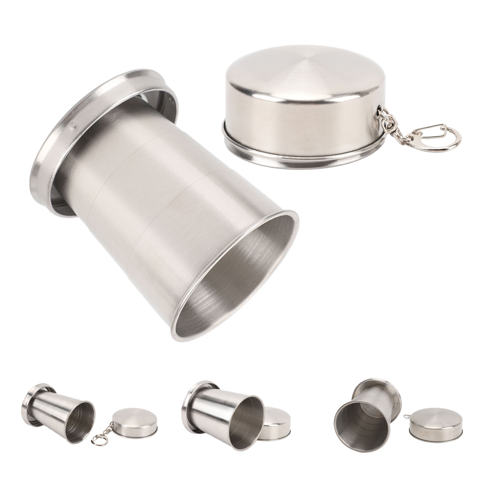 Edelstahl Faltbecher Outdoor Reise Camping Tragbar Faltbar Tasse - Bild 29 von 36