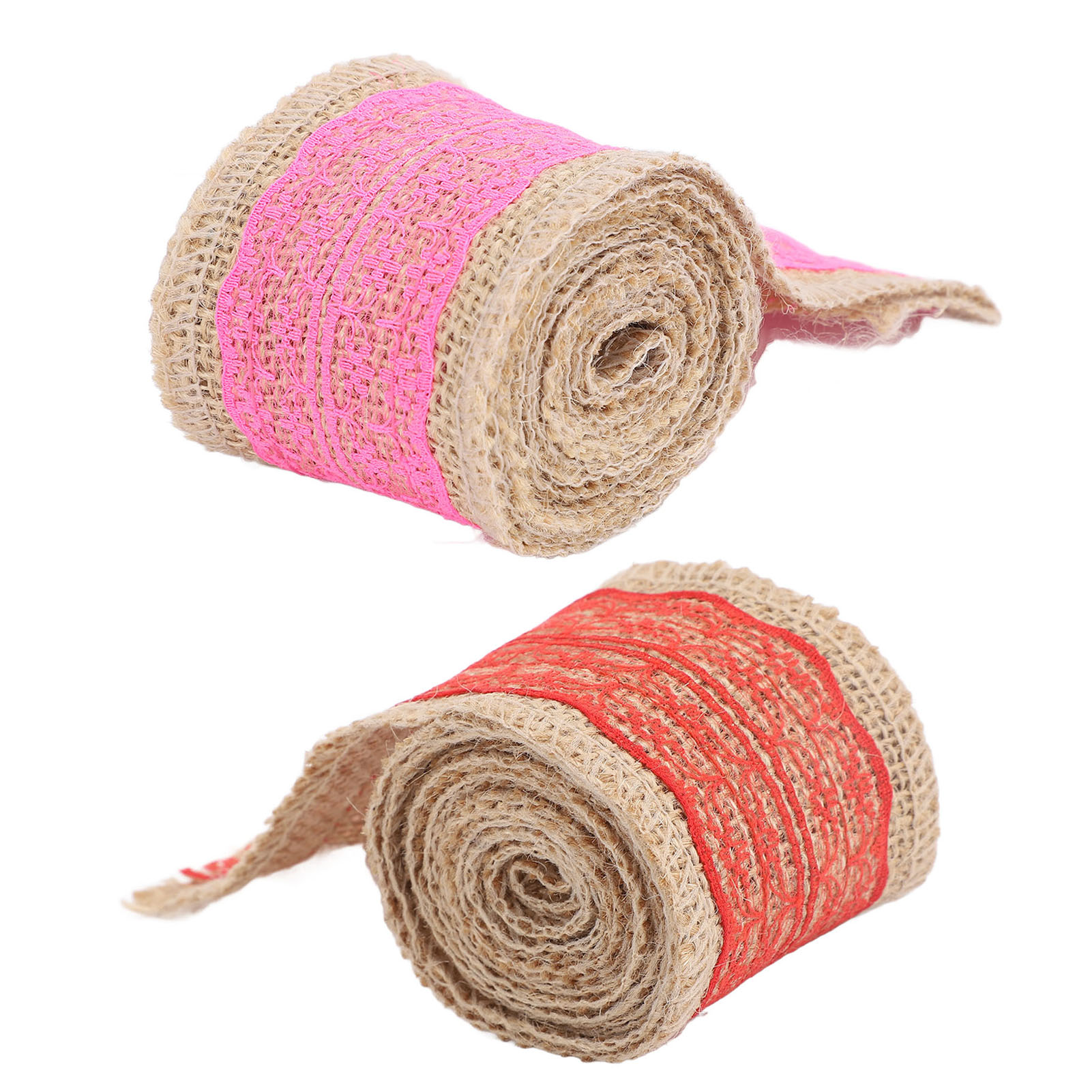 5 Rollen Sackleinen Spitzenband Deko Jute Sackleinen Band Rolle zum Basteln - Bild 25 von 30