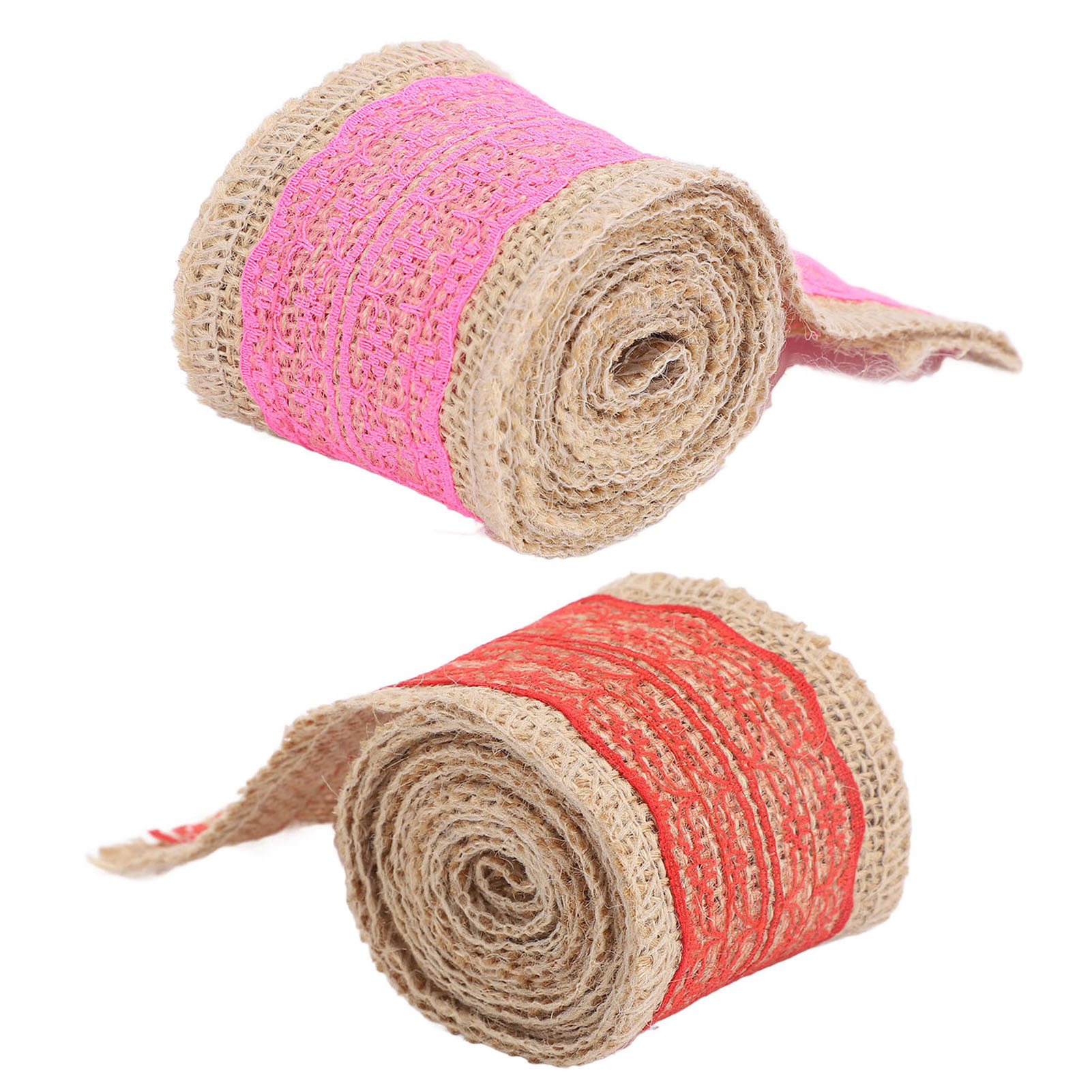 5 Rollen Sackleinen Spitzenband Deko Jute Sackleinen Band Rolle zum Basteln - Bild 26 von 30