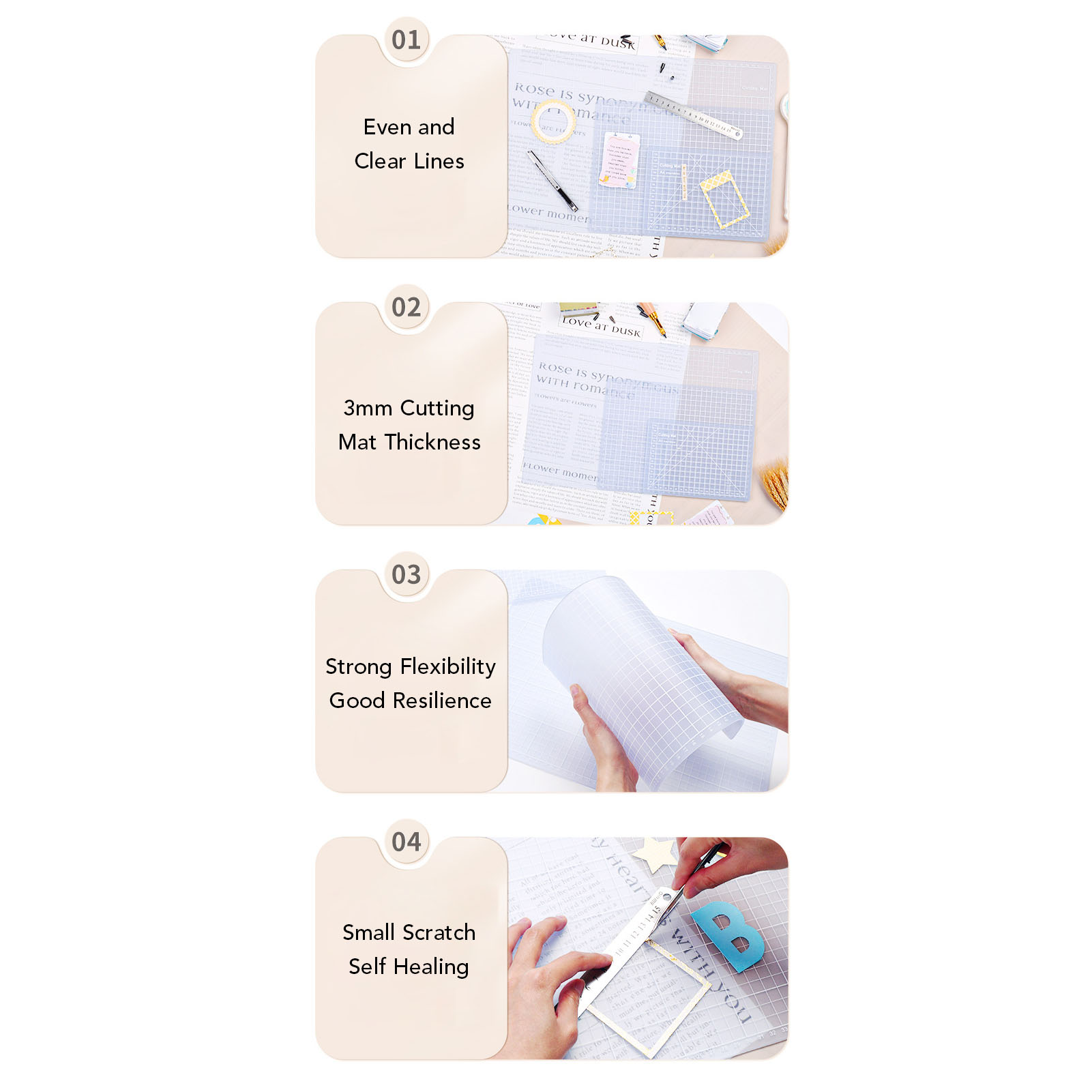 Cutting Mat Composite PVC Versatile Pad Board For Crafting Writing Supply