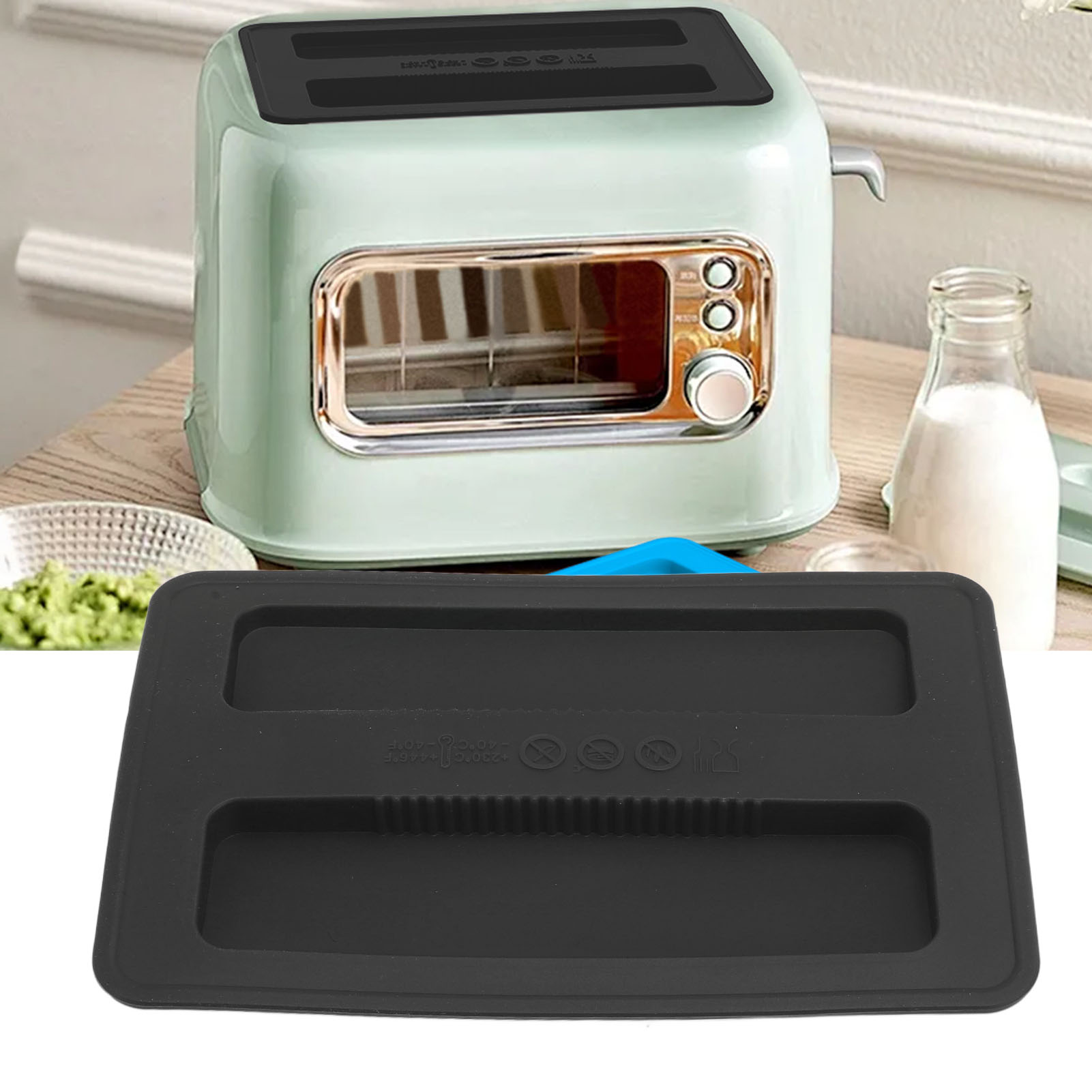 Silicone Toaster Cover 15.8x10.4x1.2cm Soft Flexible Reusable Bread Maker Lid - Picture 34 of 38