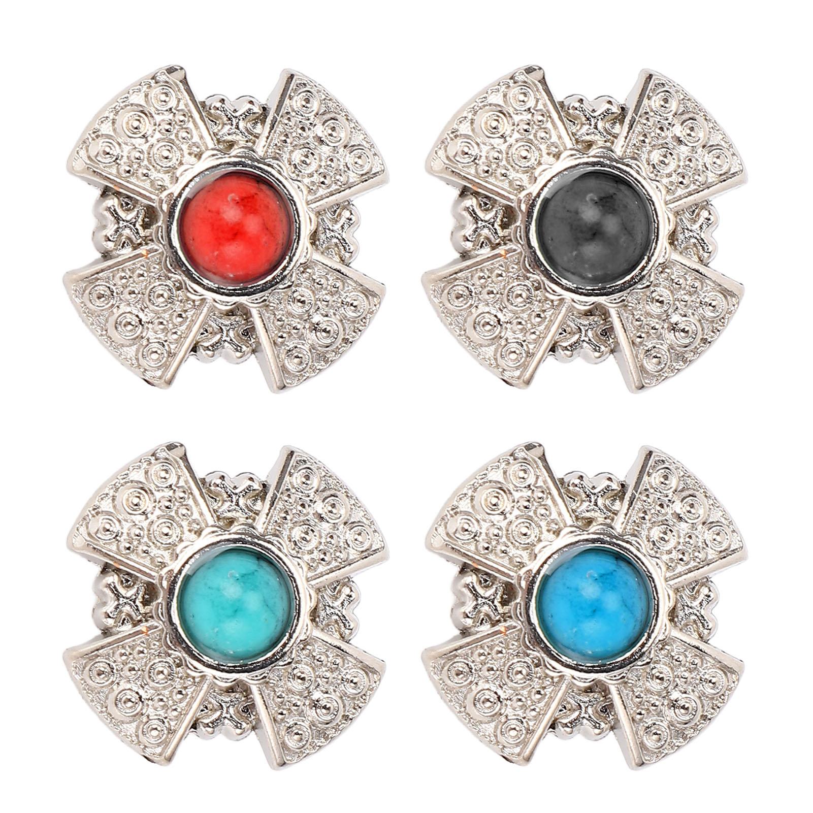 10 Set Kreuz Schraubknöpfe bunte Edelsteine Ziernieten Ohrstecker - Bild 27 von 36