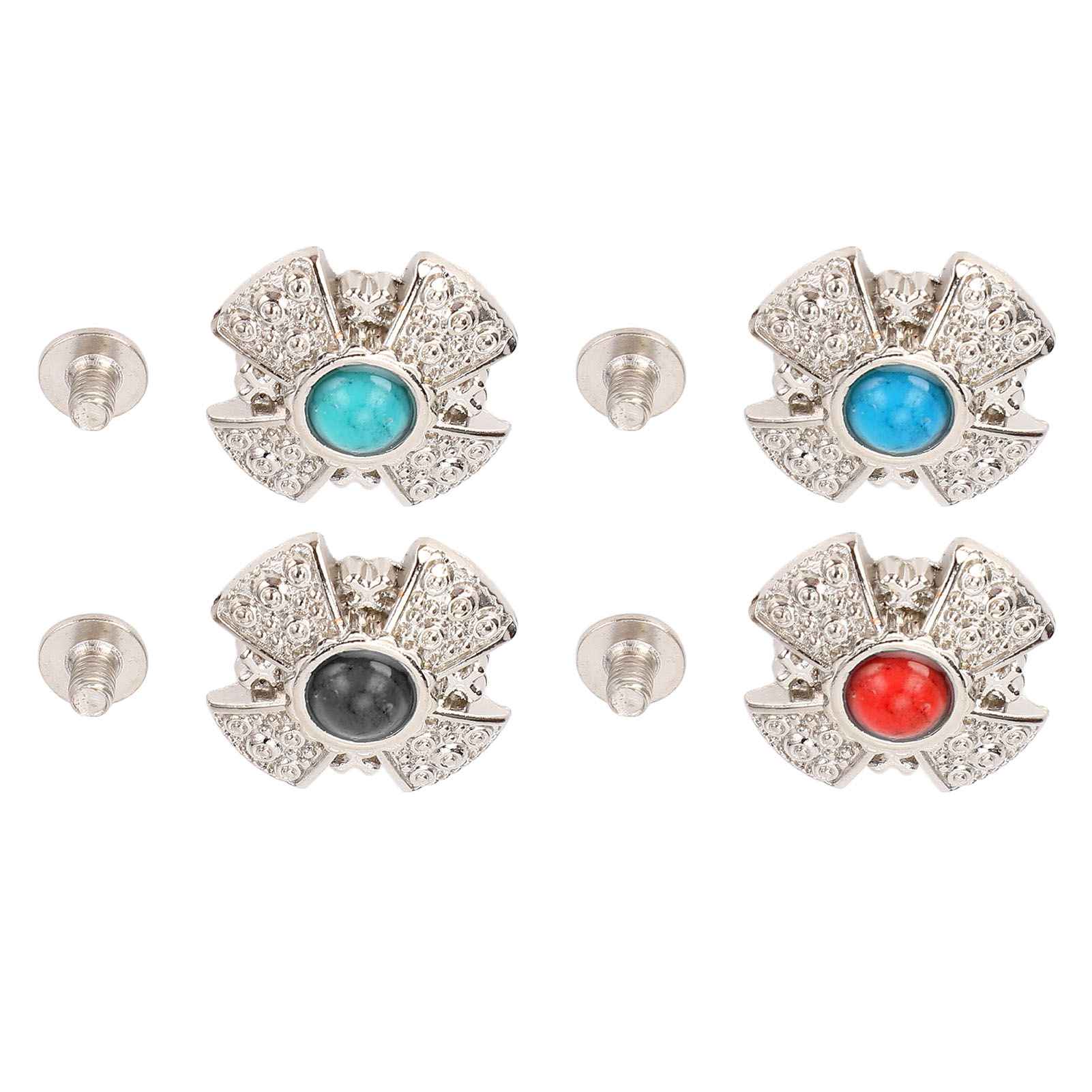 10 Set Kreuz Schraubknöpfe bunte Edelsteine Ziernieten Ohrstecker - Bild 30 von 36
