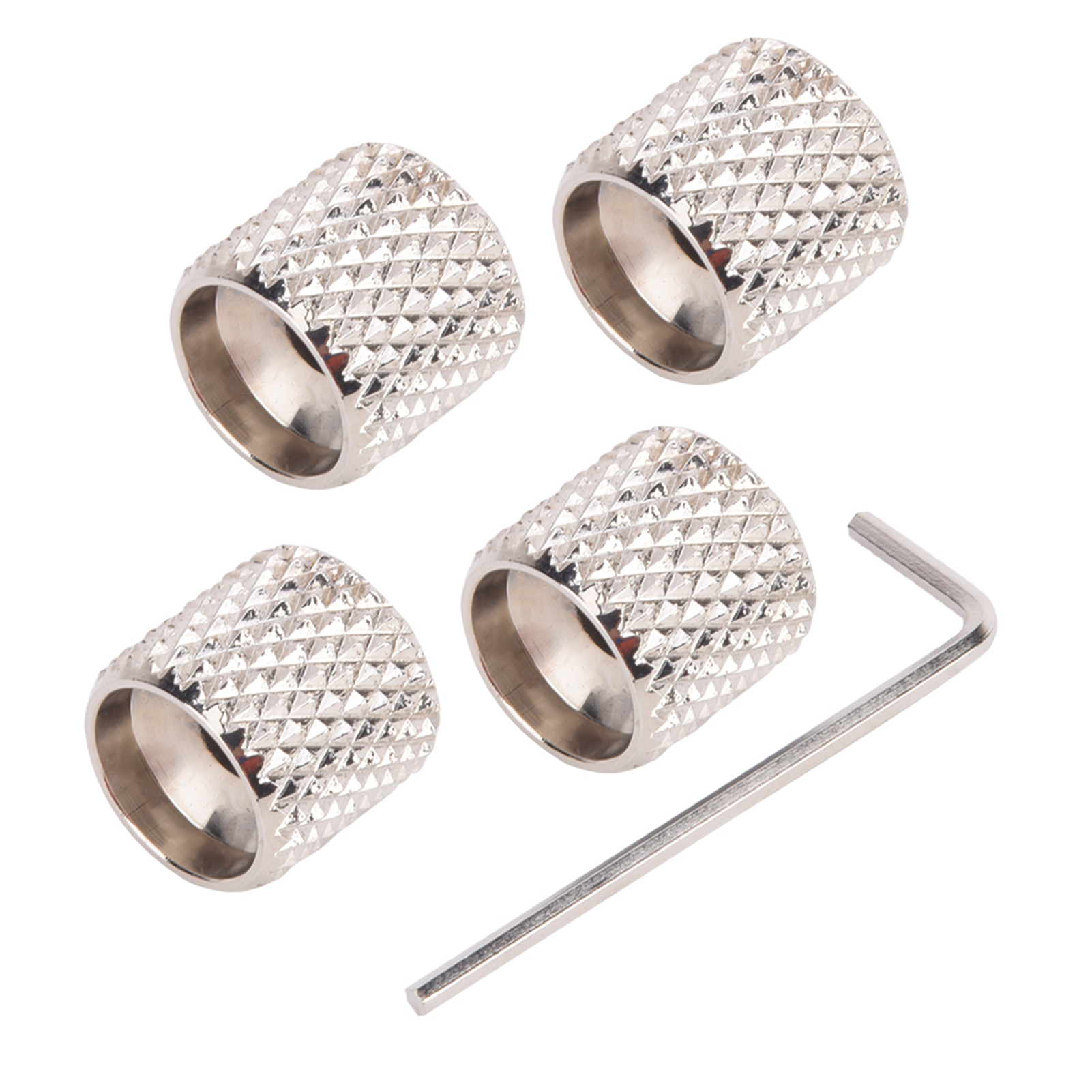 4 Stck. E-Gitarrenknopf Aluminiumlegierung mit Sechskantschlüssel Musikinstrument - Bild 7 von 12