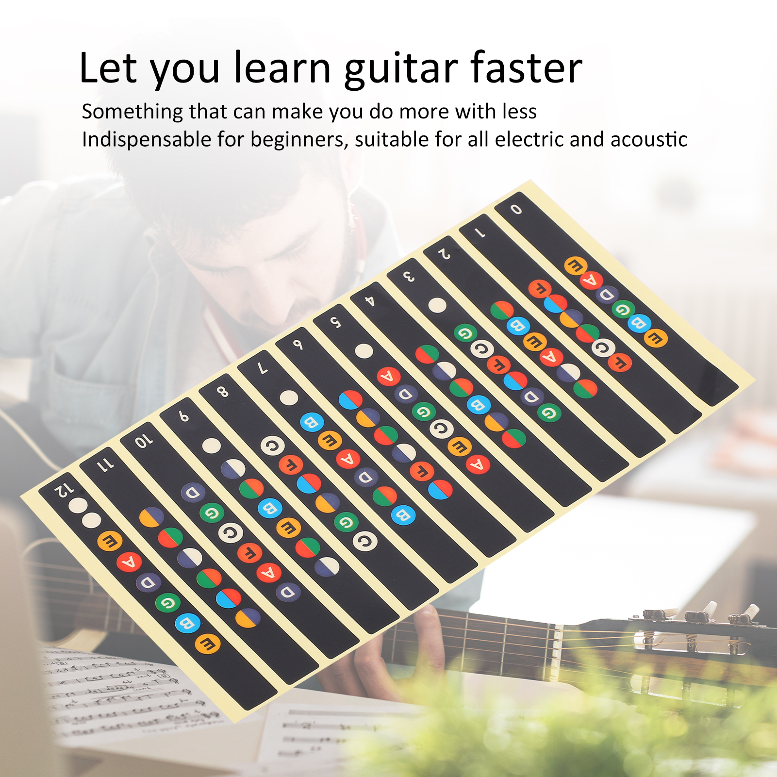 Guitar Fretboard Stickers SelfAdhesive Music Accessories 7Color Tone For - Picture 25 of 28