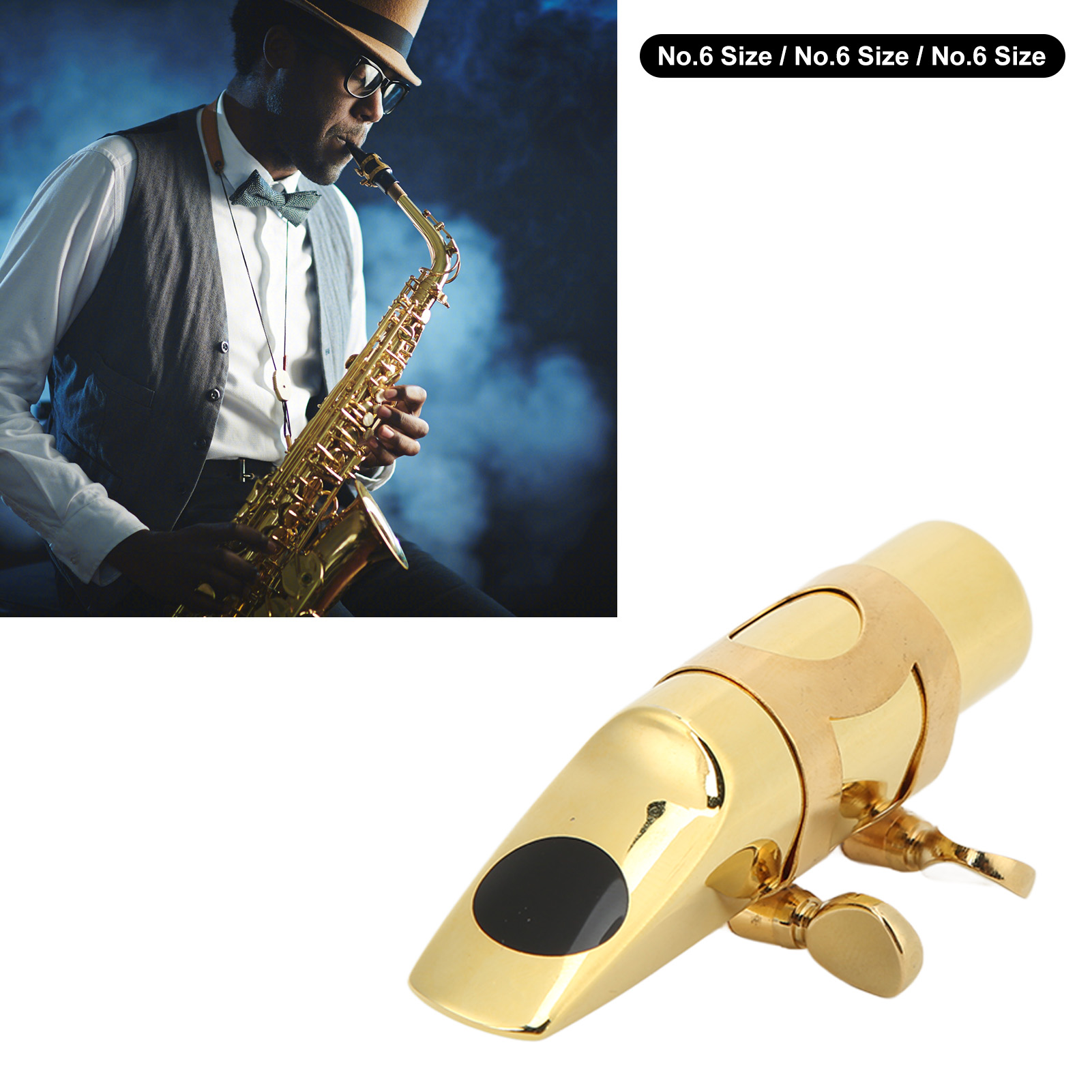 Saxophon Mundstück Kit Metall Für Althorn Alto Sax Mit Cap Kissen Instrument CUB - Bild 25 von 28
