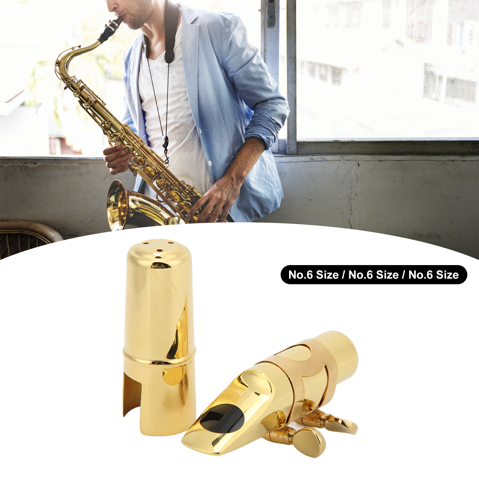 Saxophon Mundstück Kit Metall Für Althorn Alto Sax Mit Cap Kissen Instrument CUB - Bild 24 von 28