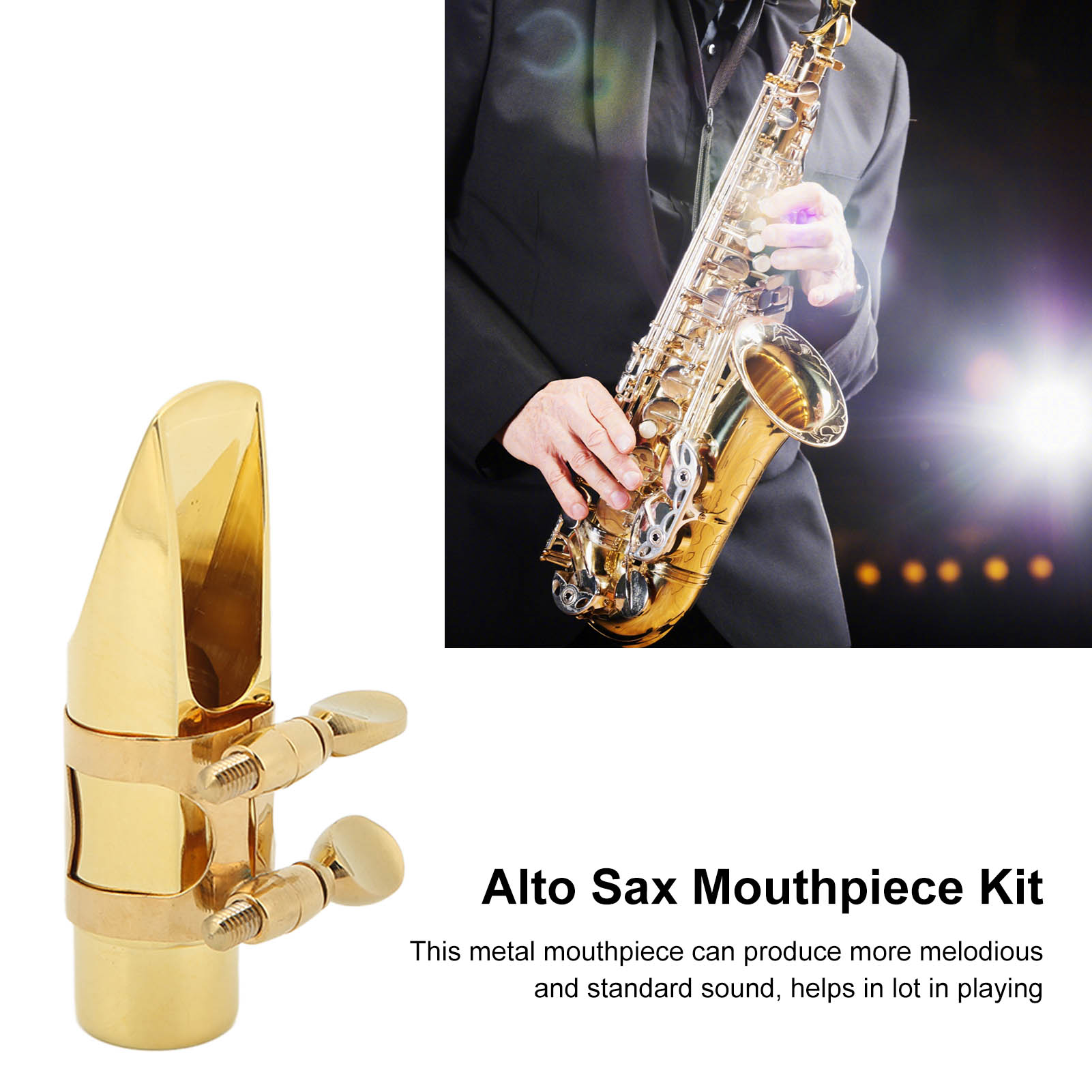 Saxophon Mundstück Kit Metall Für Althorn Alto Sax Mit Cap Kissen Instrument CUB - Bild 27 von 28