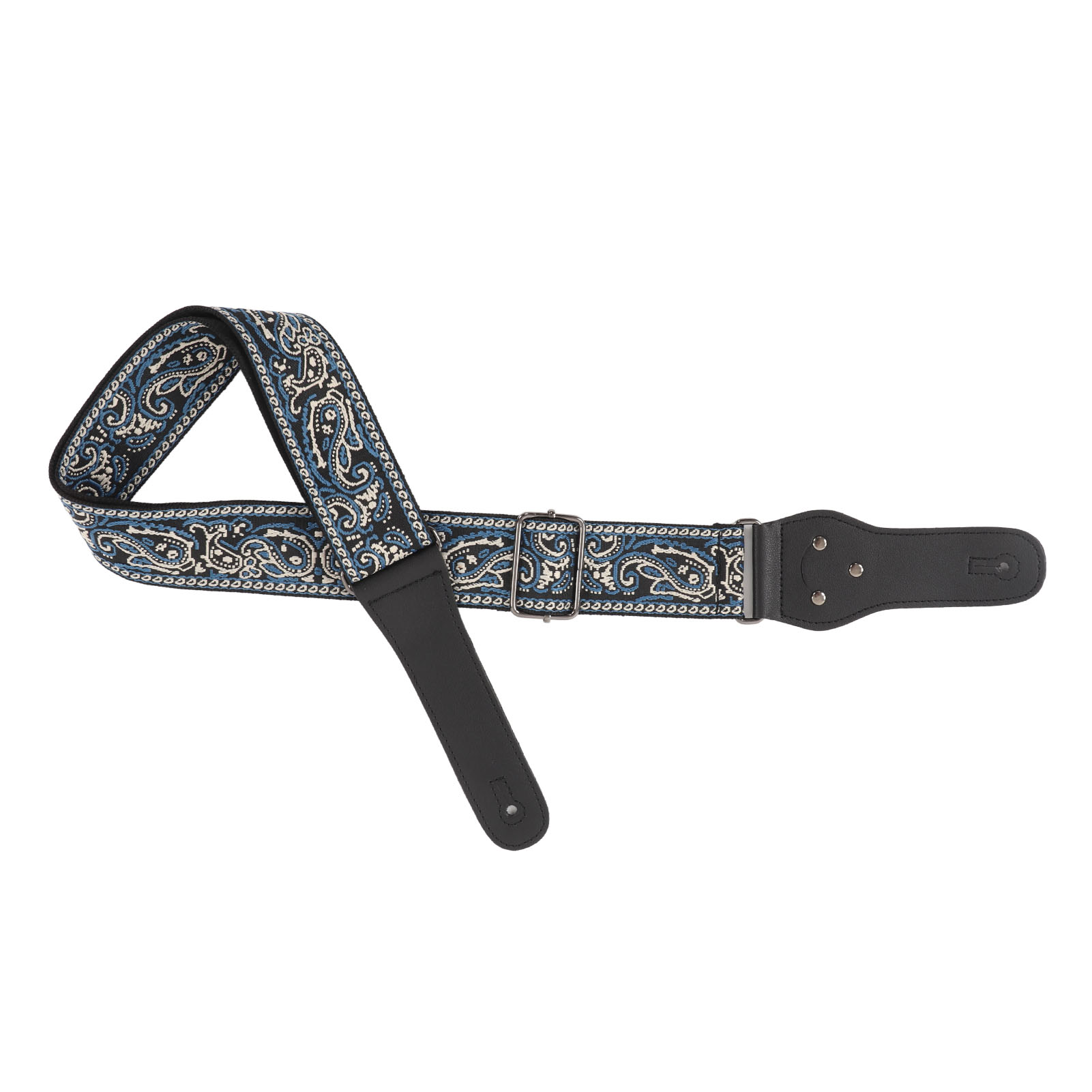 Electric Guitar Strap Adjustable Nylon Embroidered Shoulder Strap With Non Slip