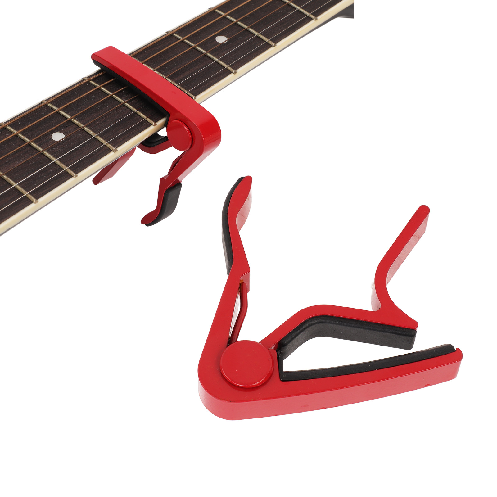 Guitar Capo Strong Spring Scratch Resistant Alloy Guitar Capo With 5 Picks R DGD