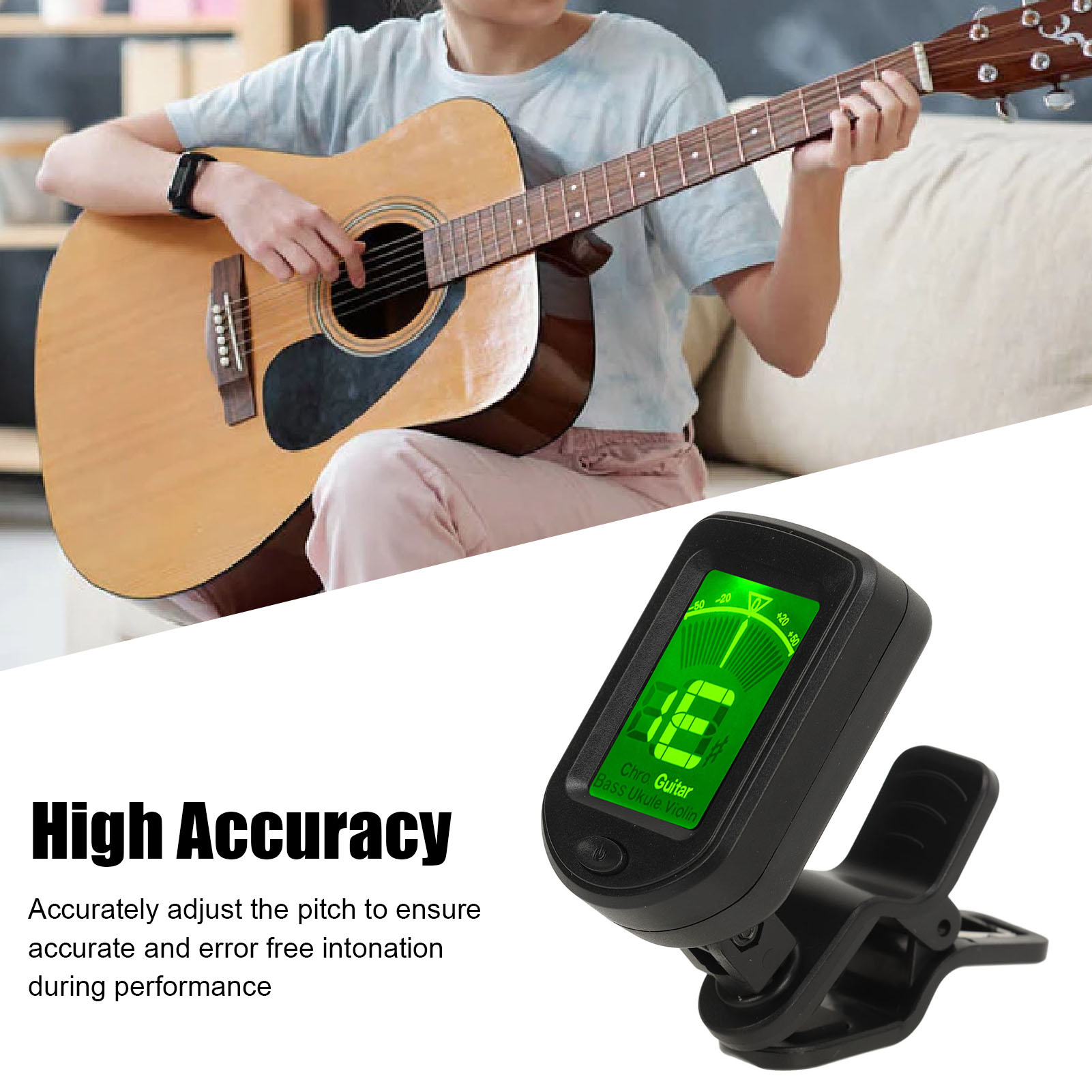 Digital Electronic Tuner Multifunctional High Accuracy Clip On String Instru DGD