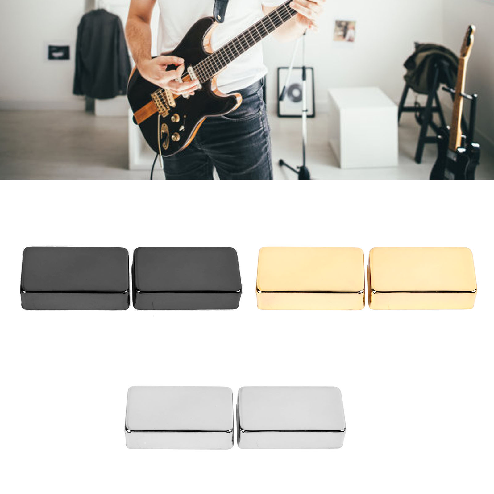2PCS Electric Guitar Pickup Cover Closed Type Sealed Humbucker Double Coil P GDM - Picture 14 of 21