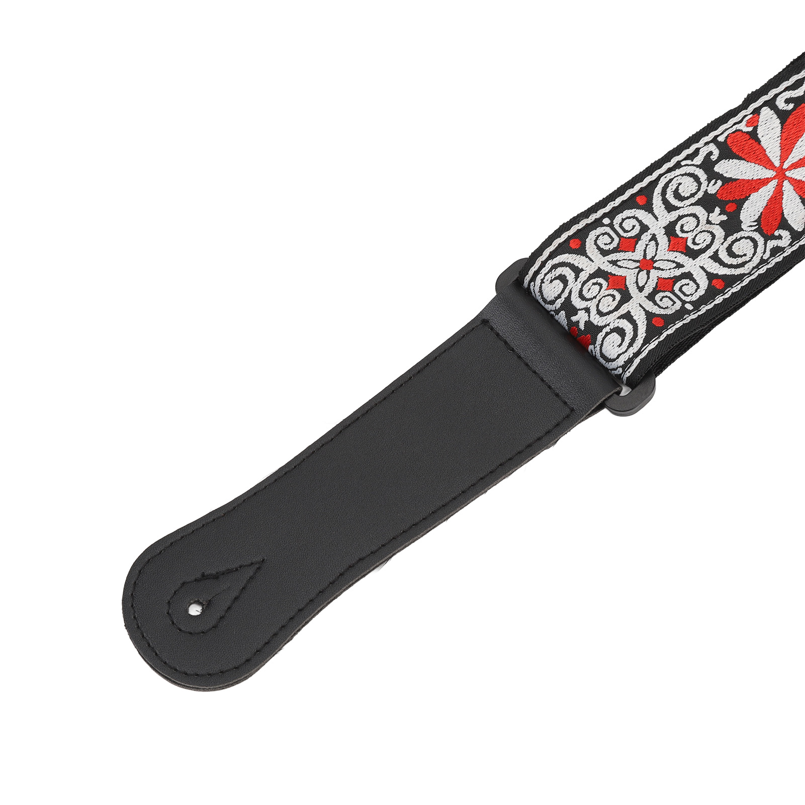 Guitar Strap Leather Embroidered Thickened Wear Resistant Adjustable Length Belt