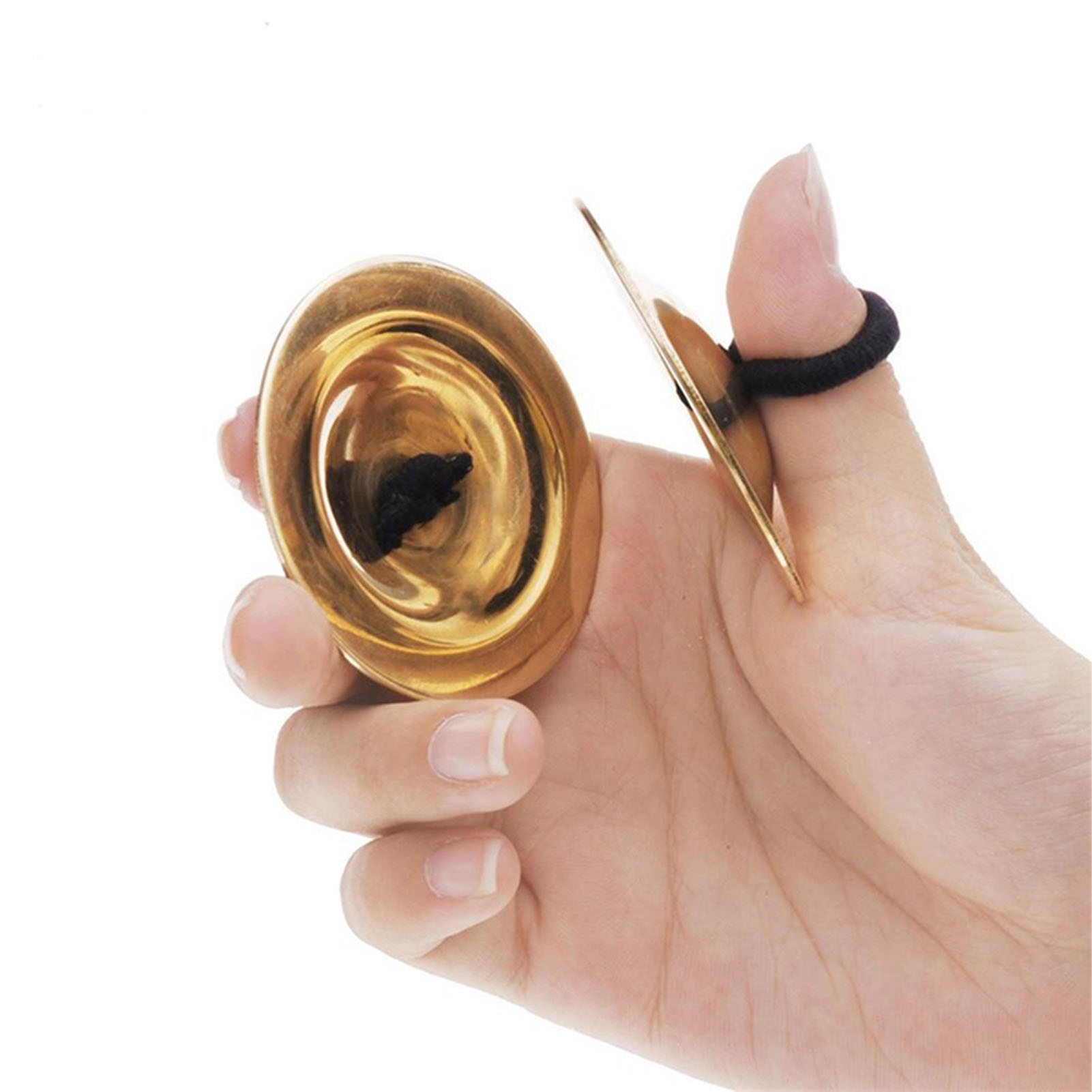 2Pcs Finger Cymbals Pure Copper Wear Resistant Easy Grip Finger Bell For Dan HR6 - Picture 23 of 28